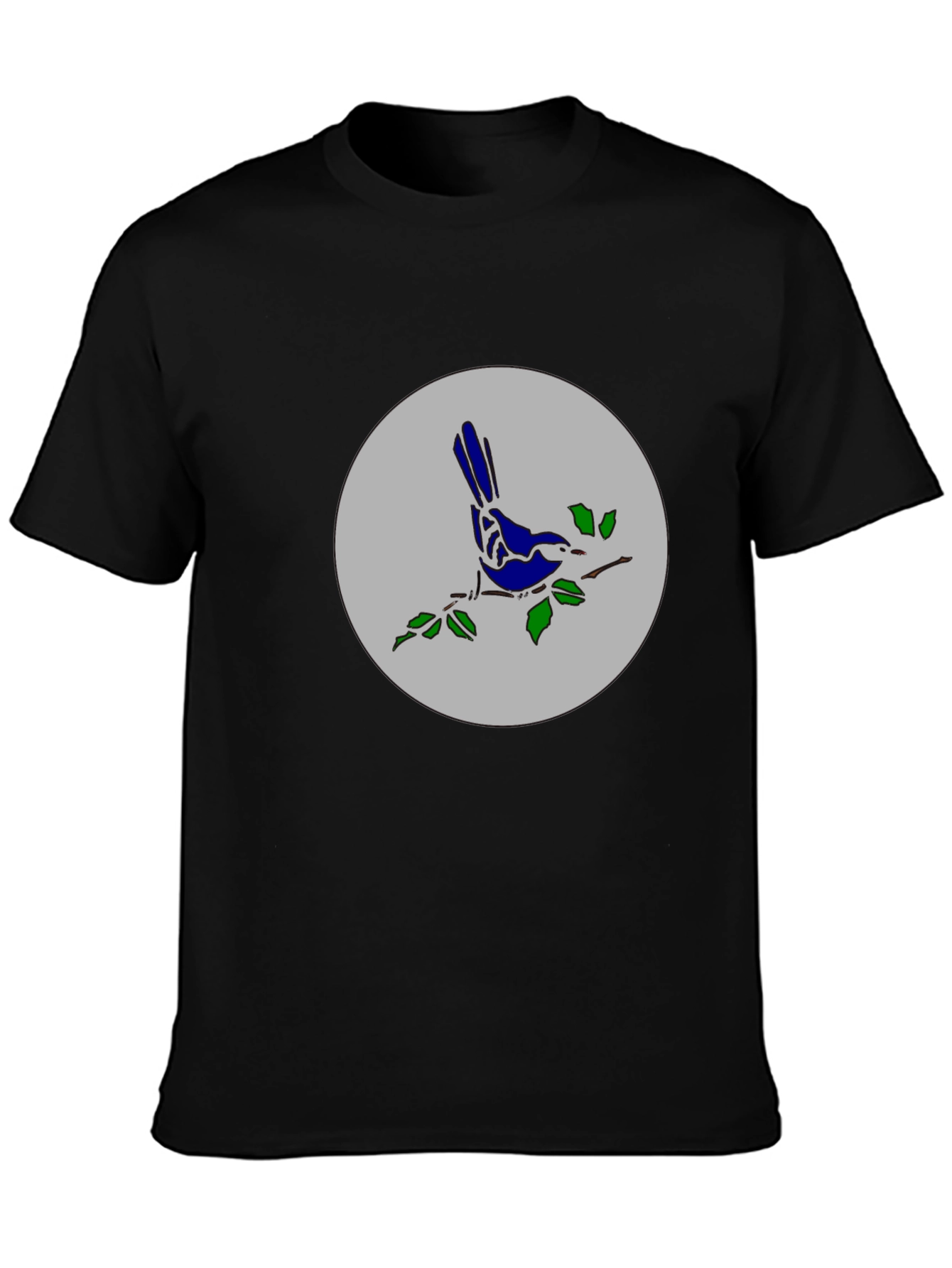 Black Bird on Branch Graphic Tee - Stylish Casual Top view 3