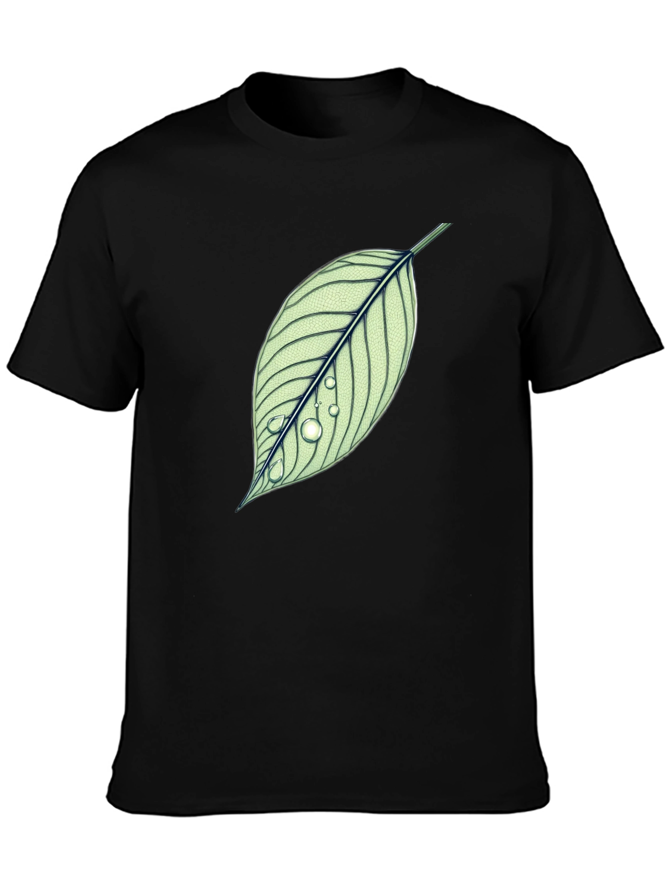 Black Leaf T-Shirt - Nature Inspired Graphic Tee view 3