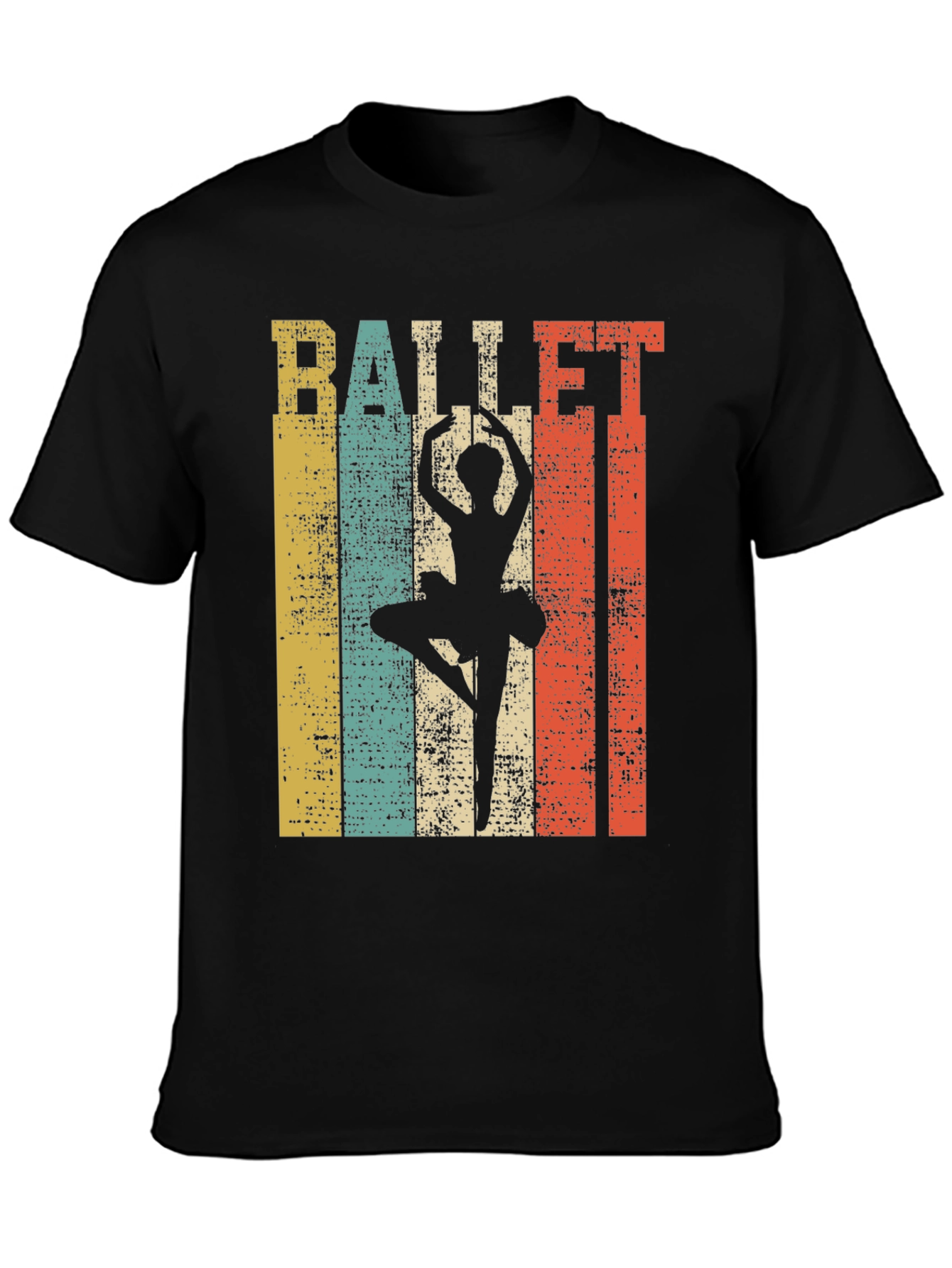 Black Ballet Dancer Retro Style Graphic Tee view 3