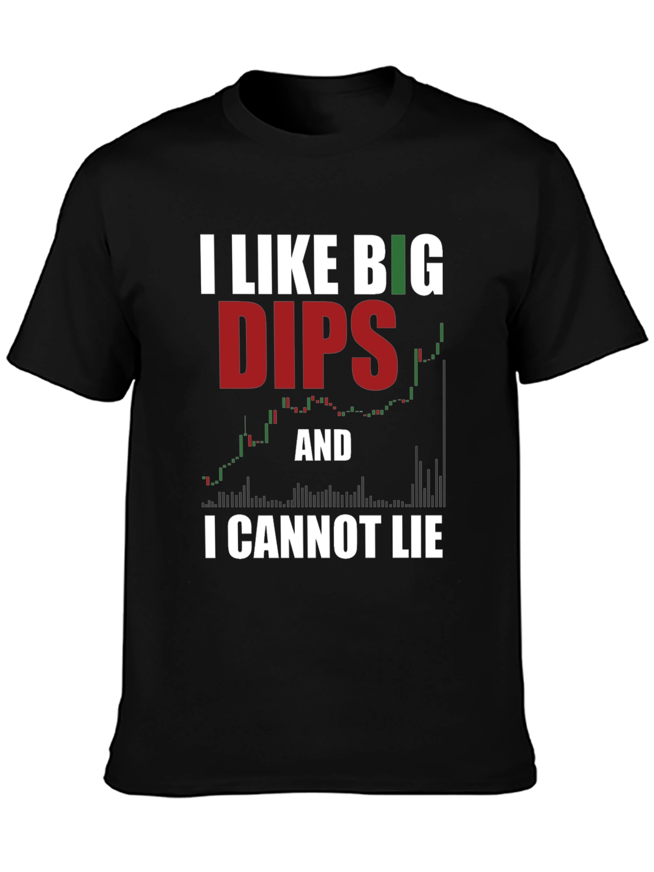 Black I Like Big Dips Funny Stock Market T-Shirt view 3