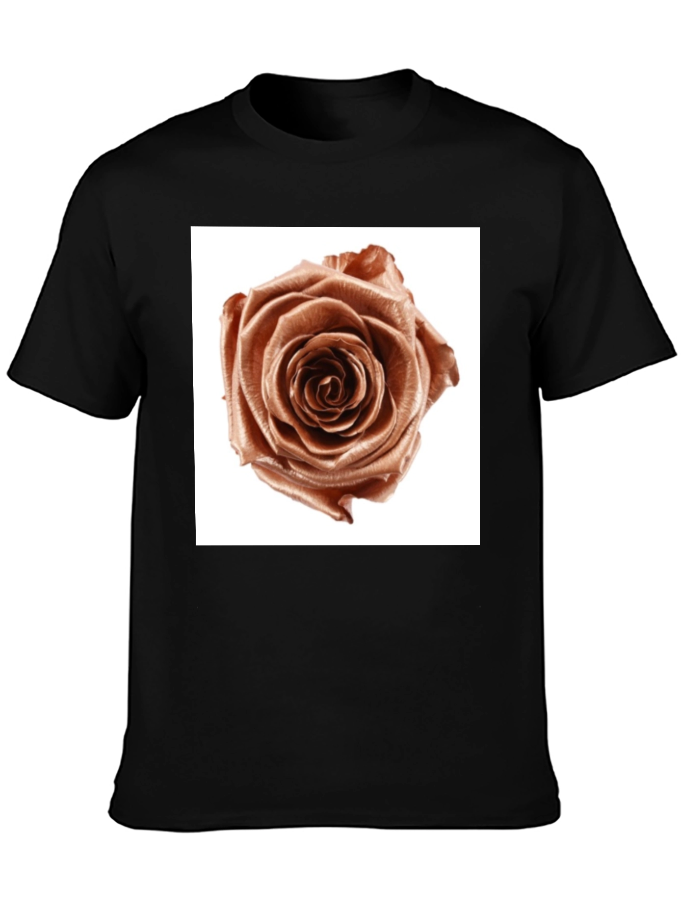 Black Rose Graphic Tee - Modern Floral Design view 3