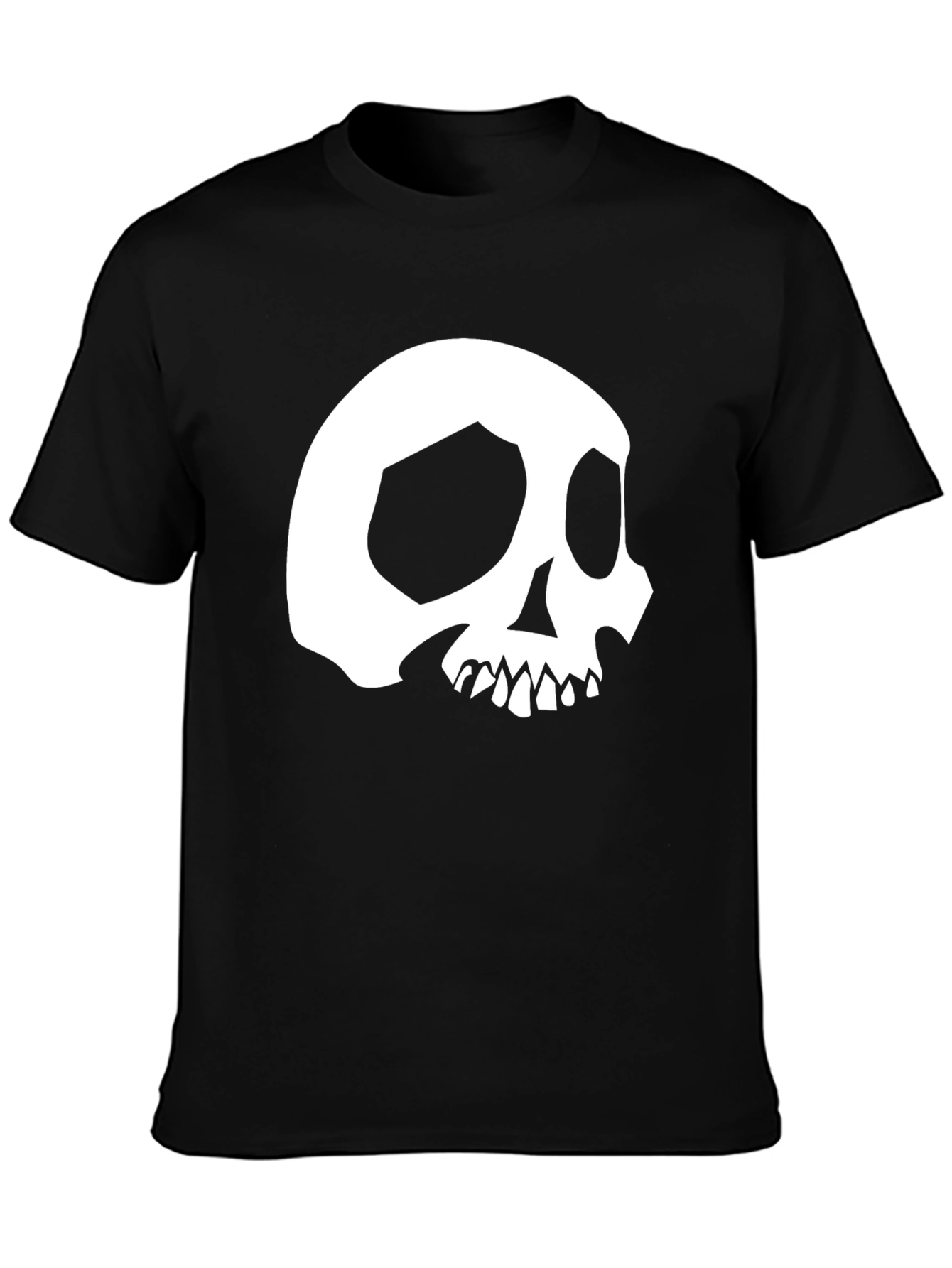 Black Skull Graphic Tee - Black Cotton Short Sleeve view 3