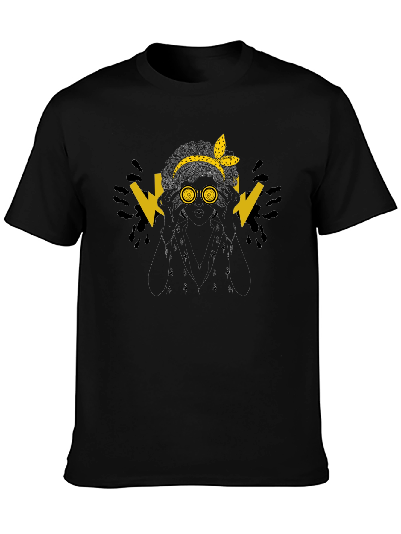 Black Hypnotic Pop Art Graphic Tee view 3