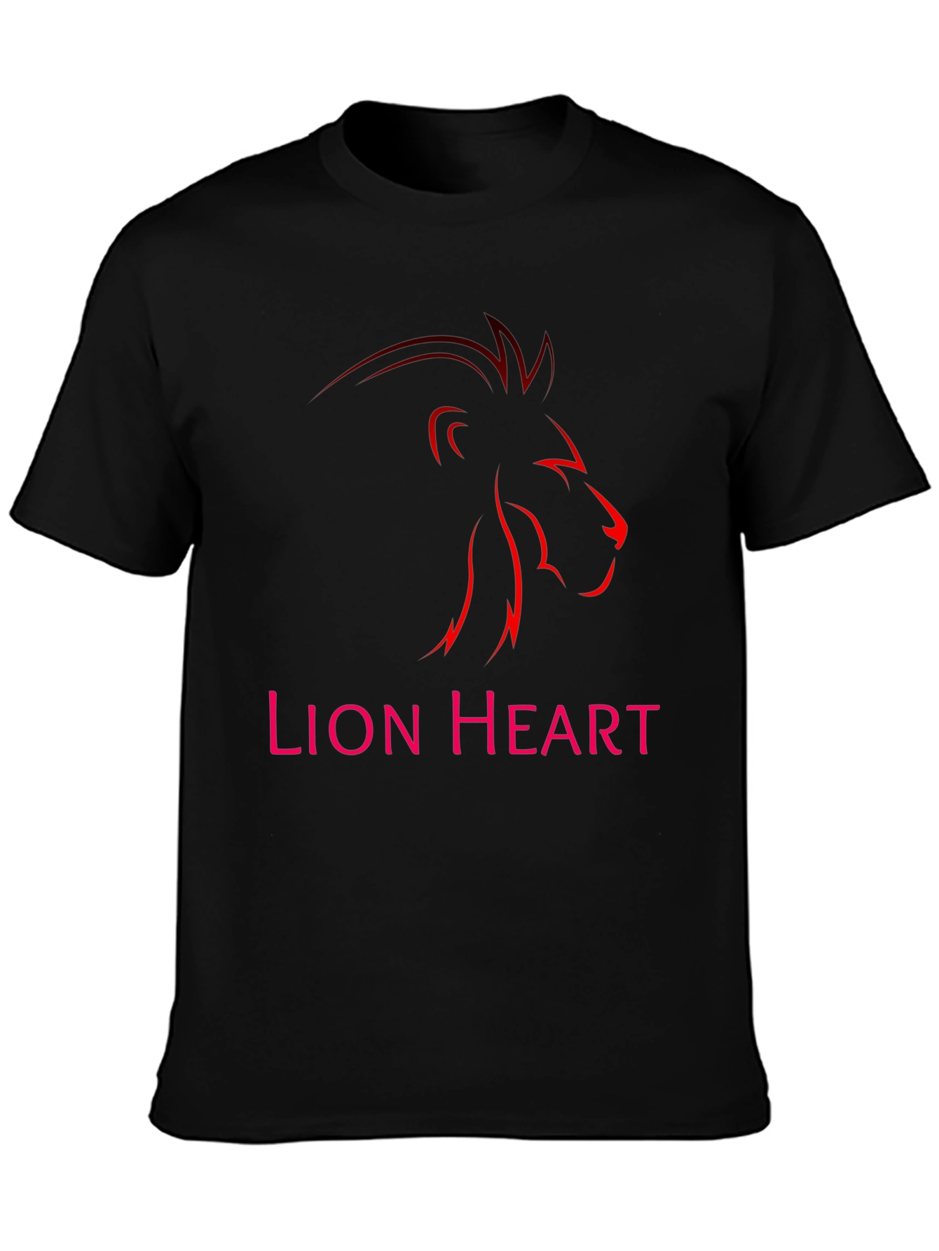 Black Lion Heart Graphic Tee - Black view 3