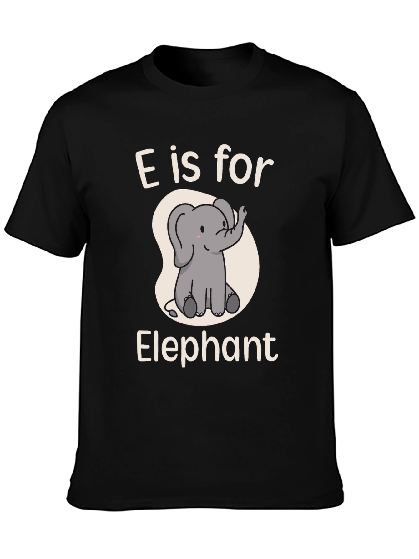 Black E is for Elephant T-Shirt view 3