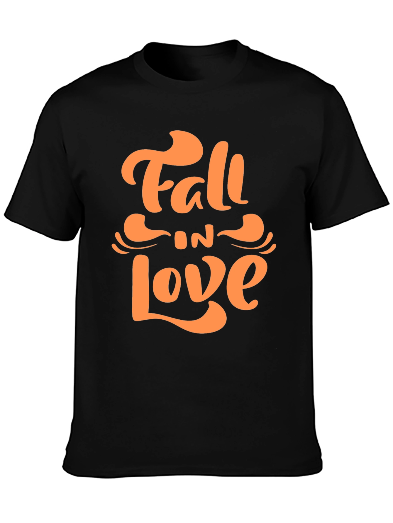 Black Fall in Love Graphic Tee - Stylish Autumn Apparel view 3