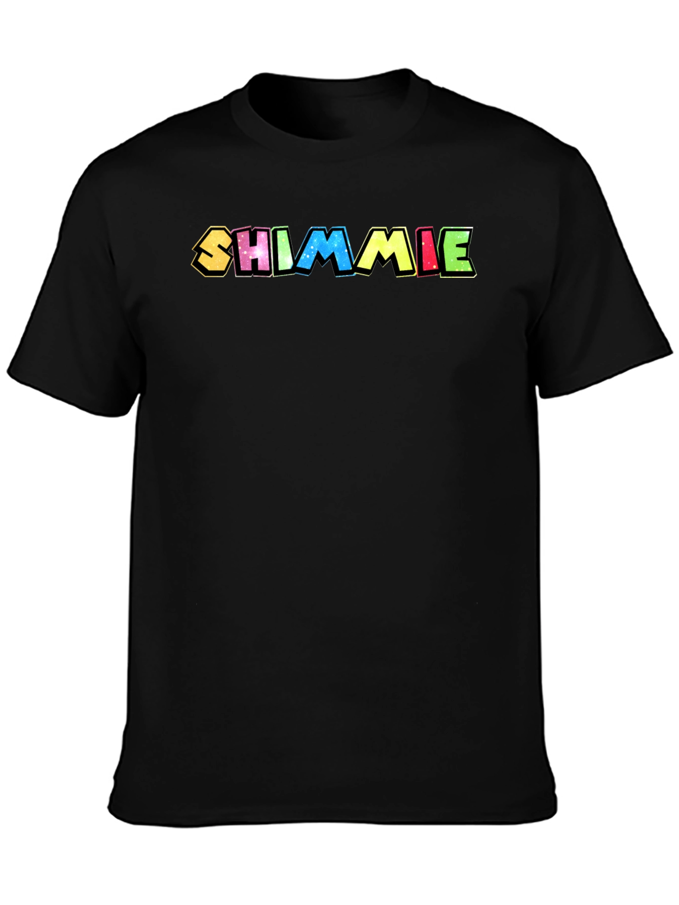 Black Shimmiie Colorful Graphic Black T-Shirt view 3