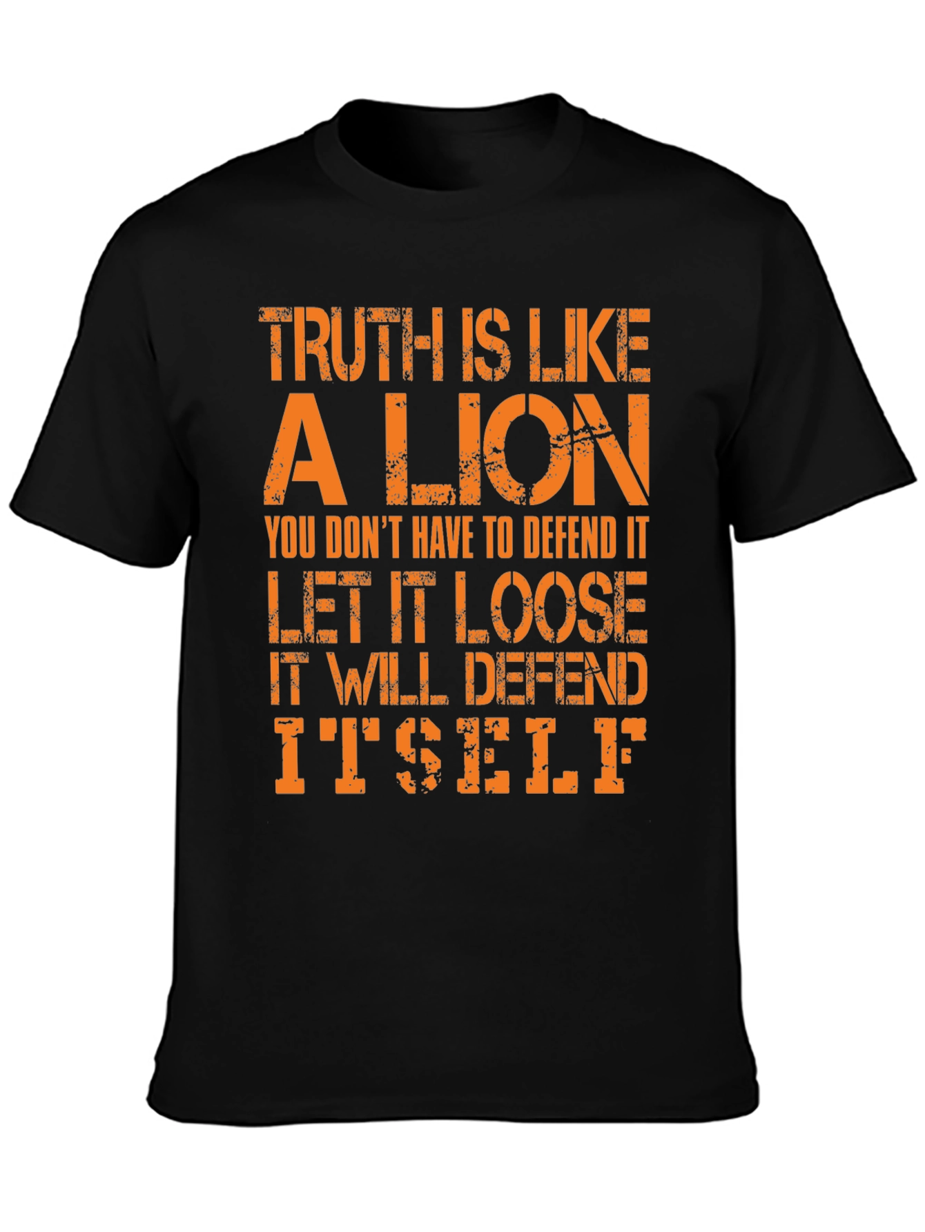 Black Truth Lion Graphic Tee - Bold Statement T-Shirt view 3