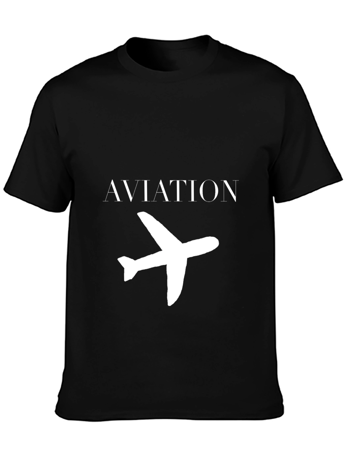 Black Aviation Airplane Graphic Black T-Shirt view 3