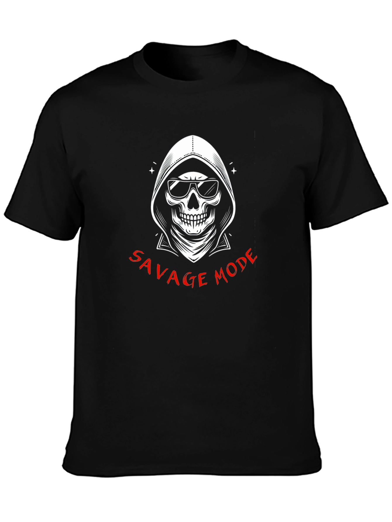 Black Savage Mode Skull Graphic Tee - Edgy Fashion view 3