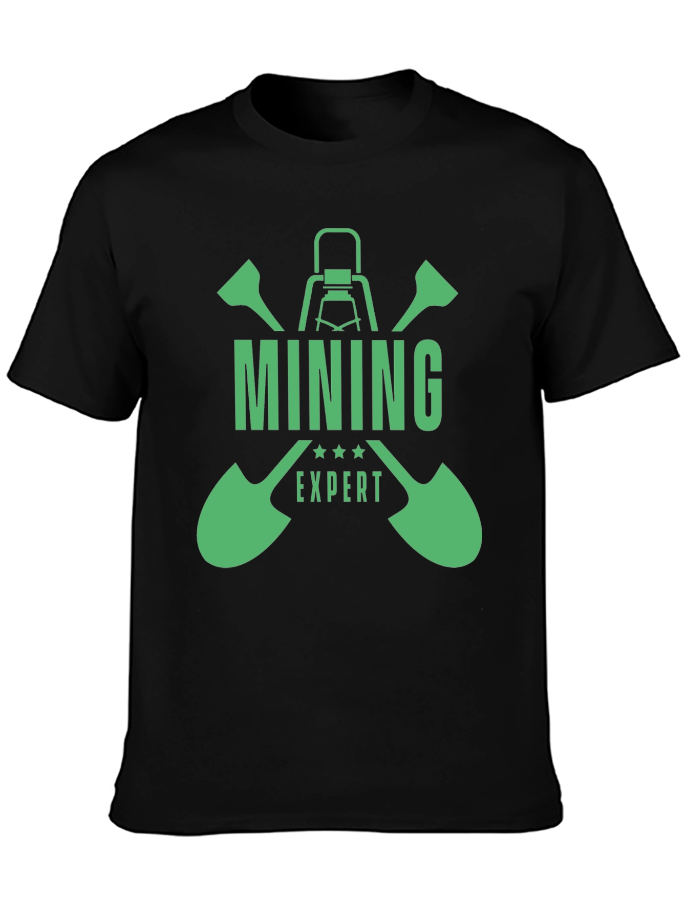 Black Mining Expert Graphic T-Shirt - Black view 3