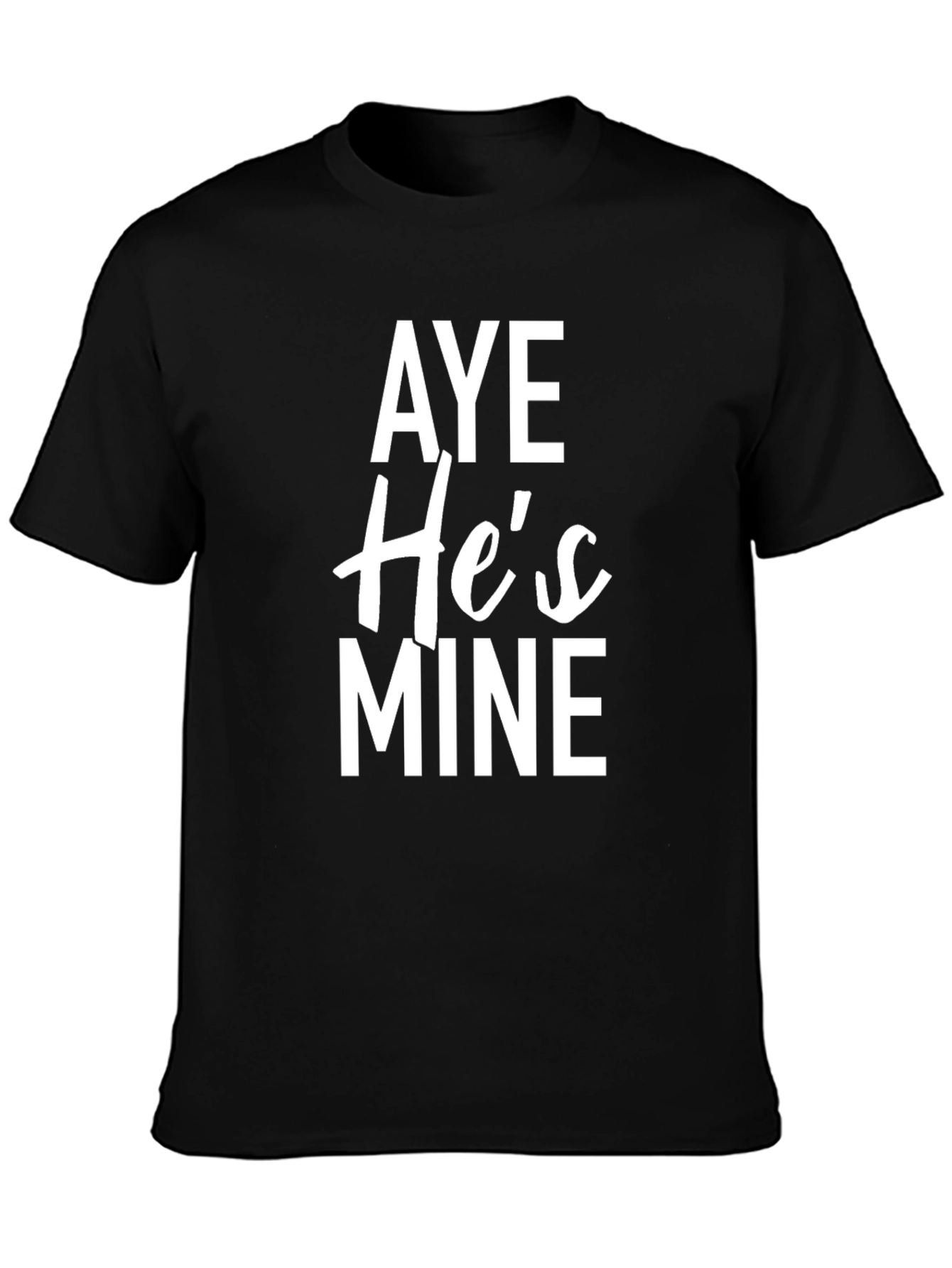 Black Aye He's Mine Graphic Tee - Black Cotton Blend view 3