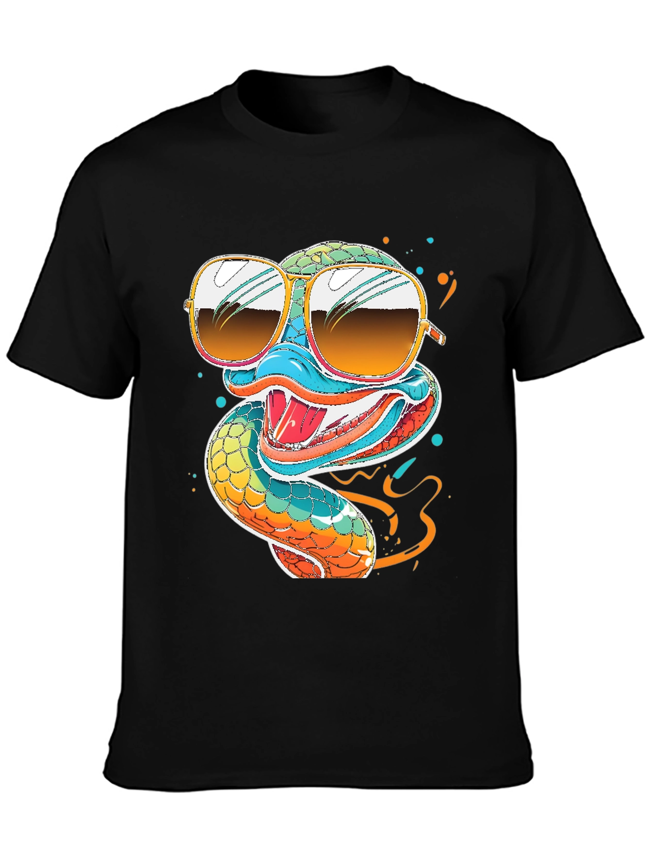 Black Cool Snake T-Shirt view 3
