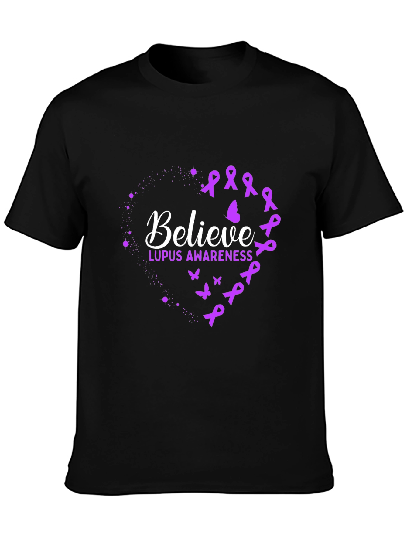 Black Believe Lupus Awareness T-Shirt - Unisex view 3