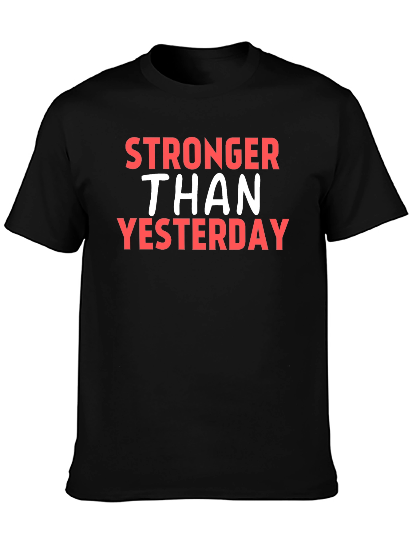 Black Stronger Than Yesterday Graphic Tee view 3