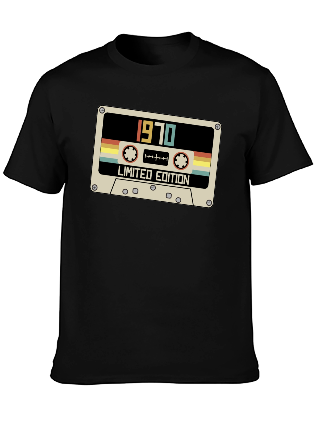 Black 1970 Limited Edition Cassette Tape T-Shirt view 3
