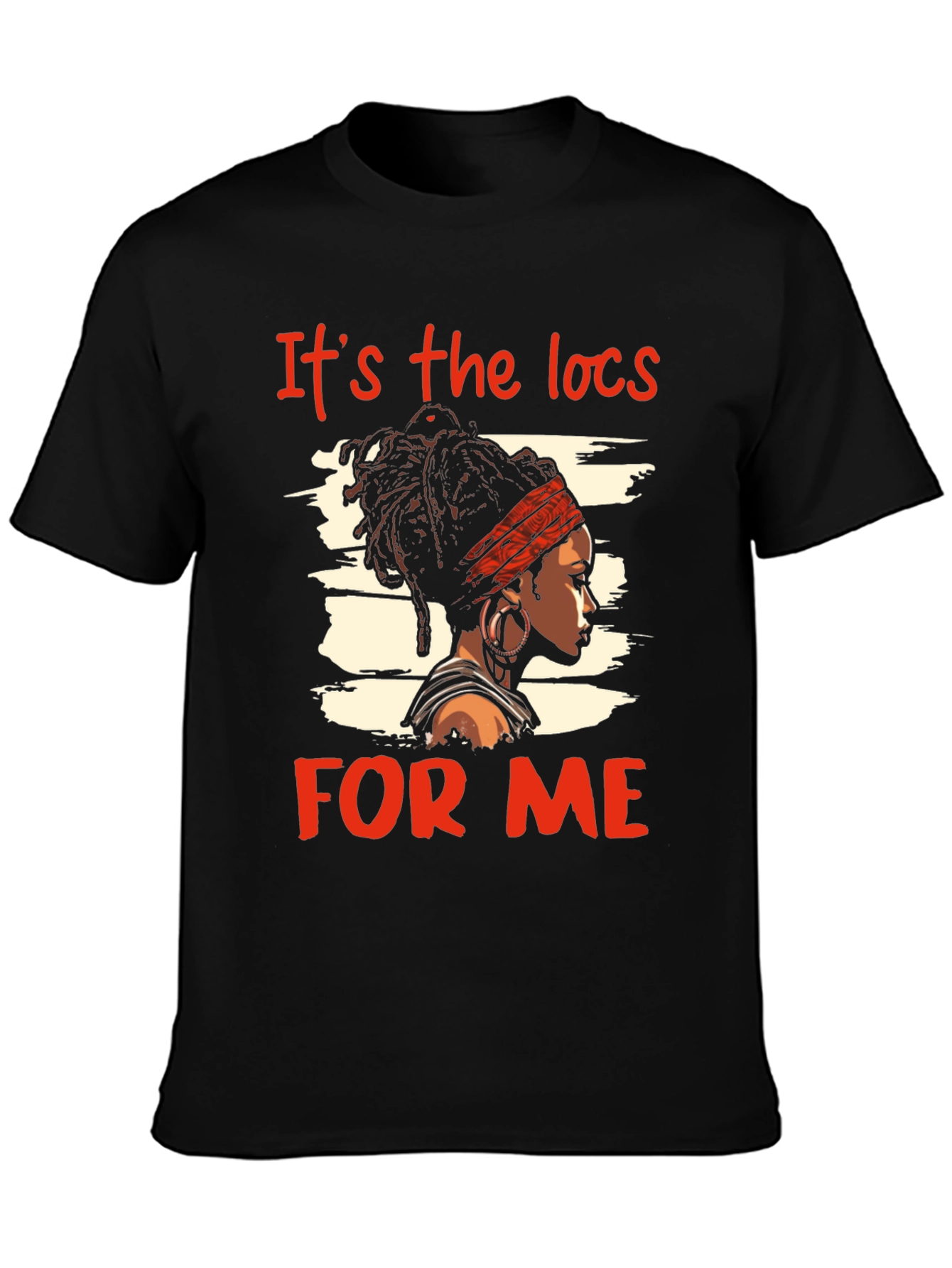 Black It's the Locs For Me T-Shirt - Black view 3