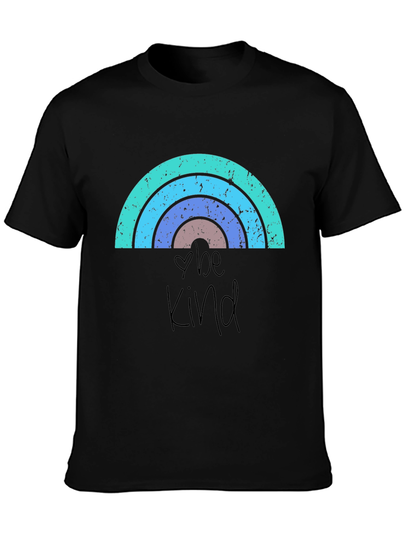 Black Be Kind Rainbow Graphic Tee - Unisex view 3