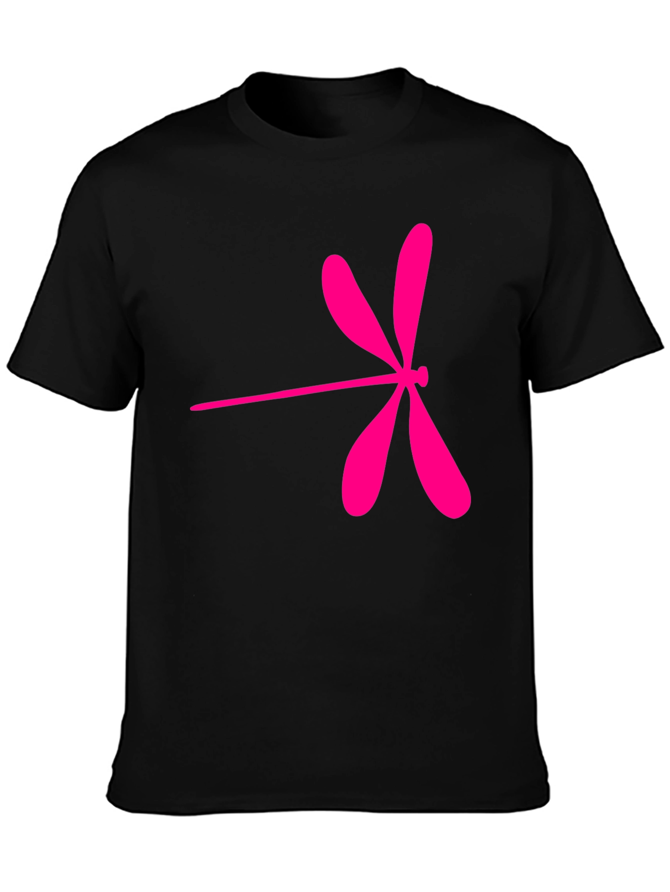 Black Pink Dragonfly Graphic T-Shirt view 3