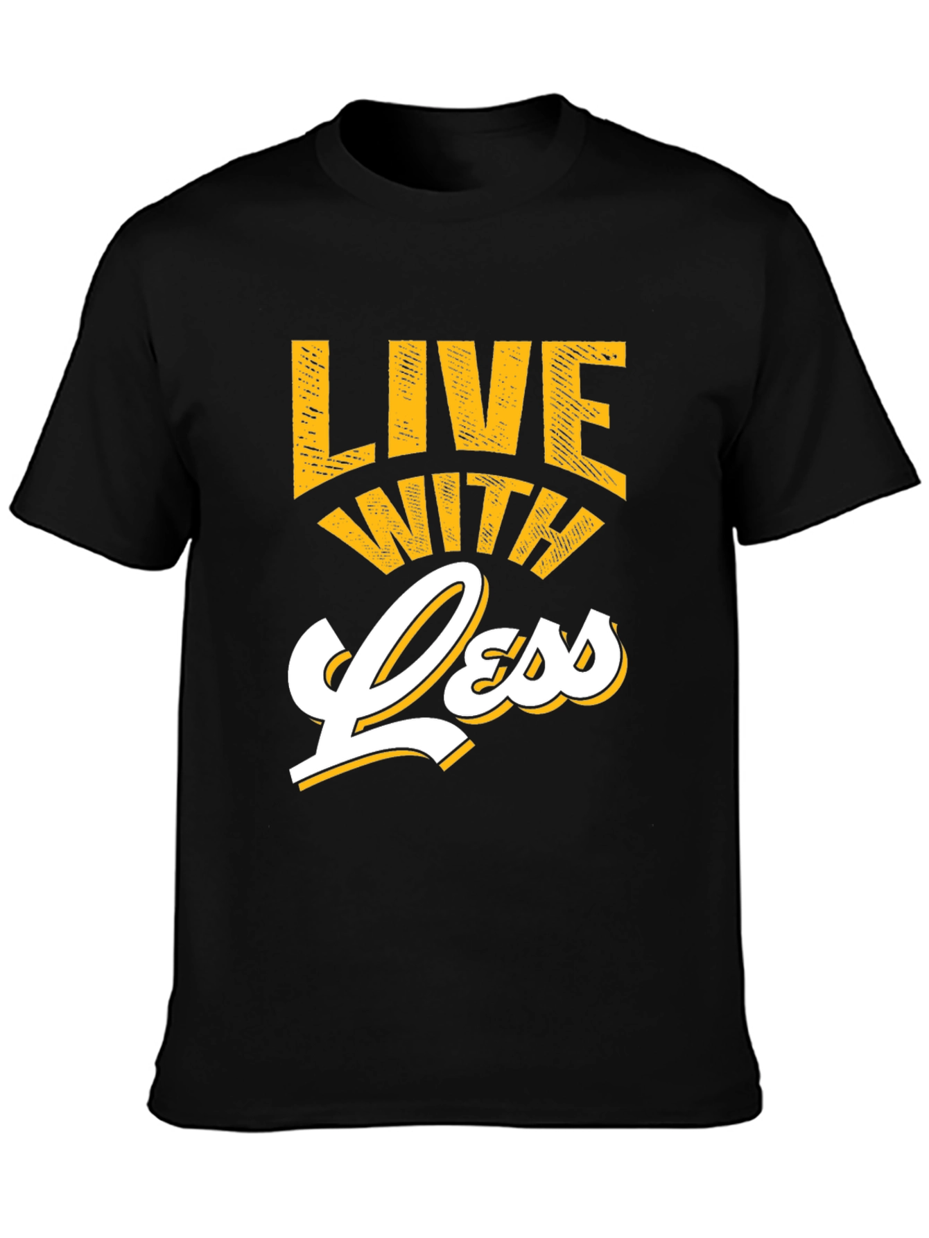 Black Live With Less Graphic Tee view 3
