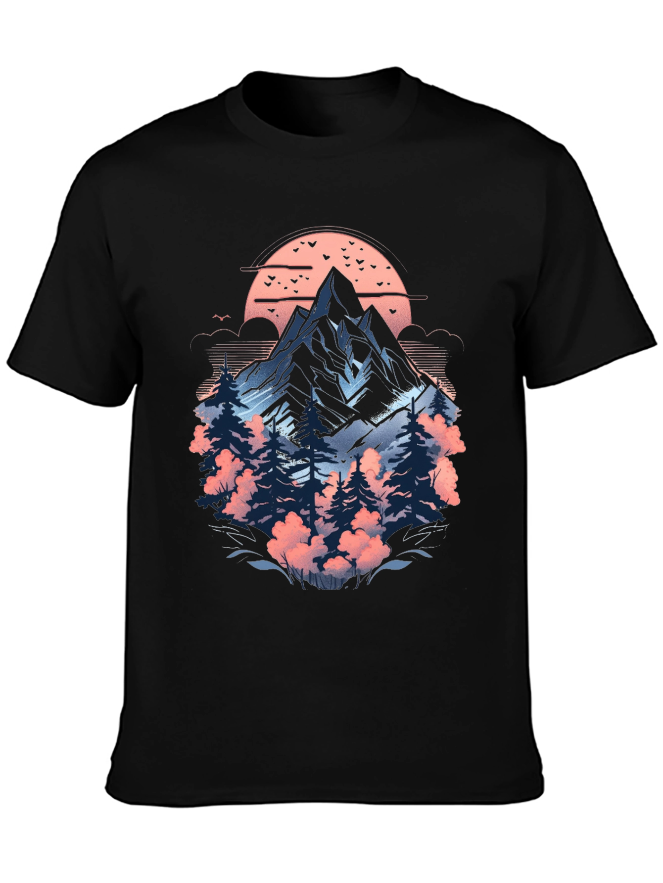 Black Nature Inspired Graphic T-Shirt view 3