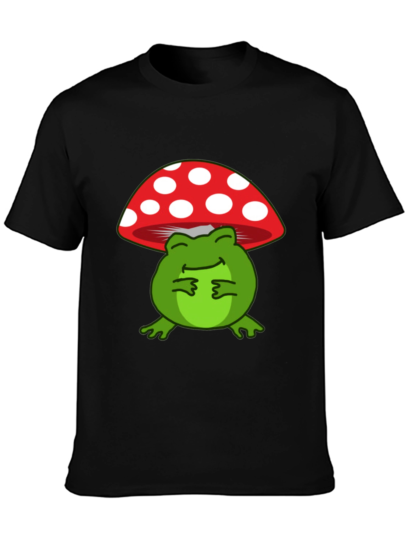 Black Frog Mushroom T-Shirt: Cute and Comfortable Tee view 3