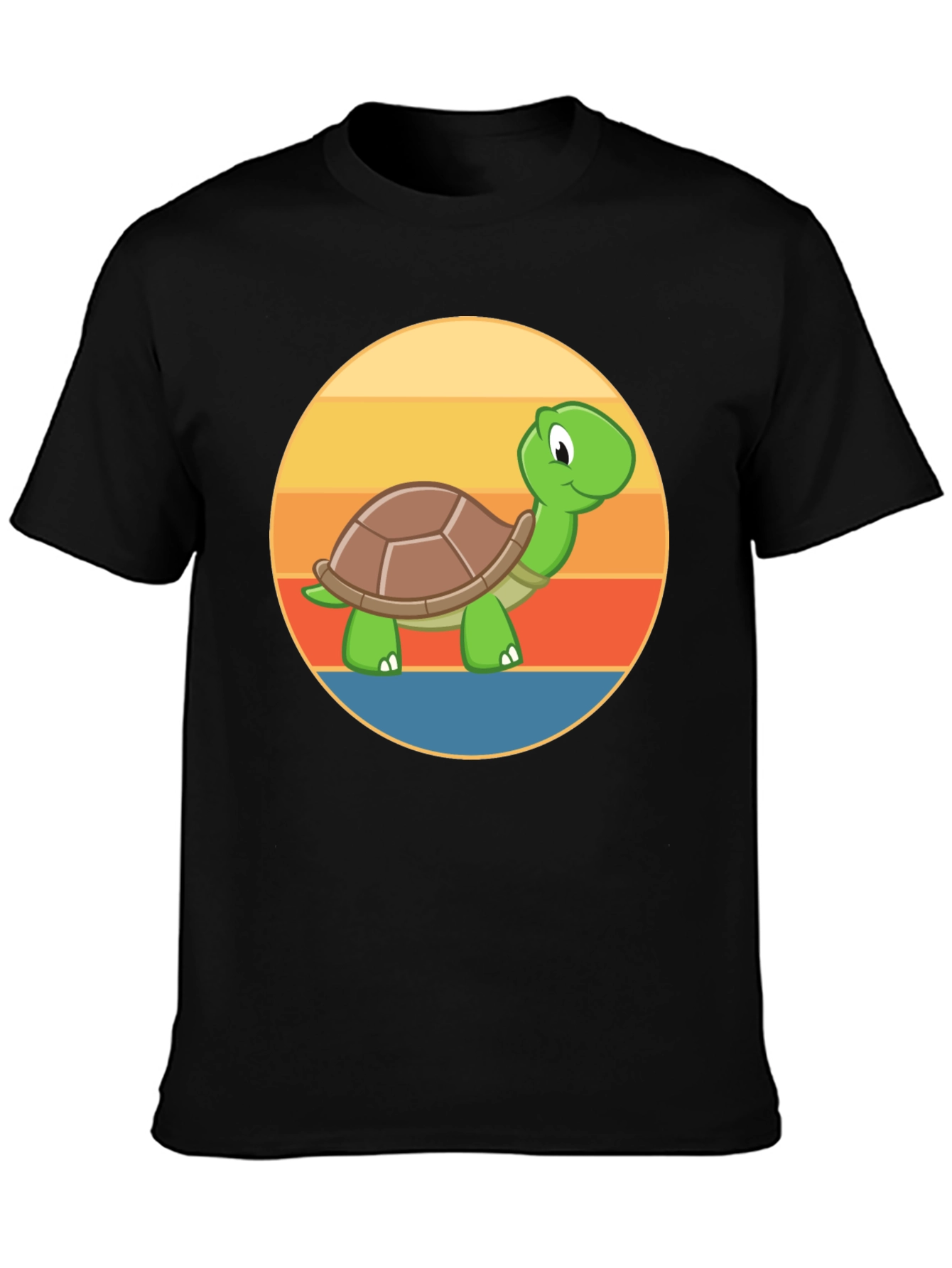Black Turtle T-Shirt - Cute Cartoon Animal Tee view 3