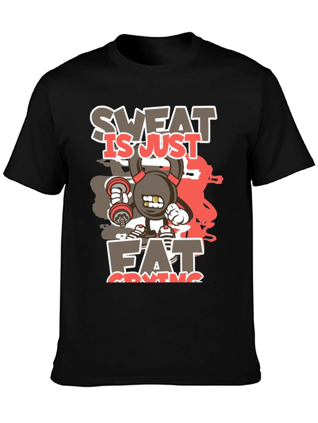 Black Sweat is Just Fat Crying Graphic T-Shirt view 3