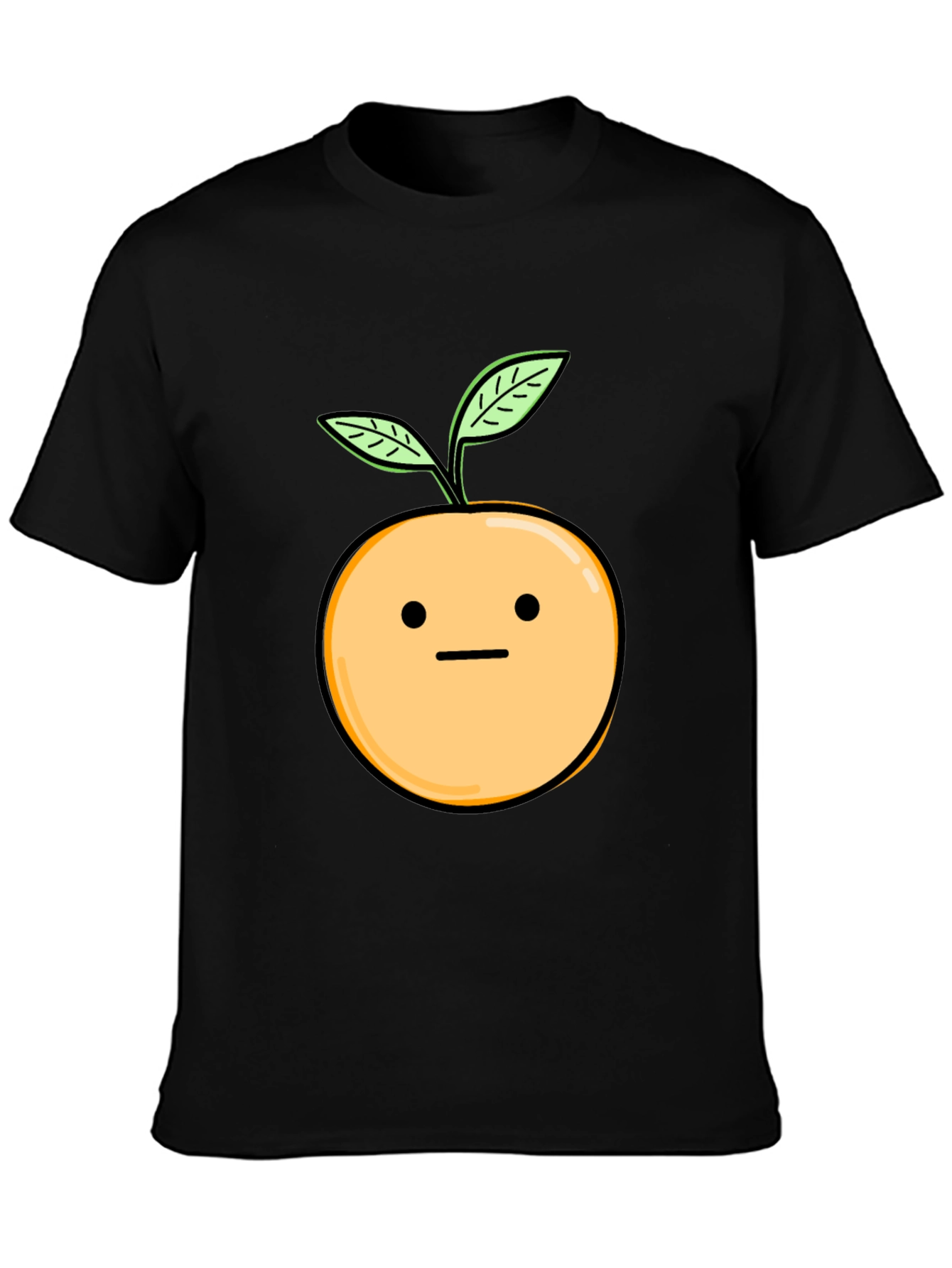 Black Funny Orange Plant T-Shirt view 3
