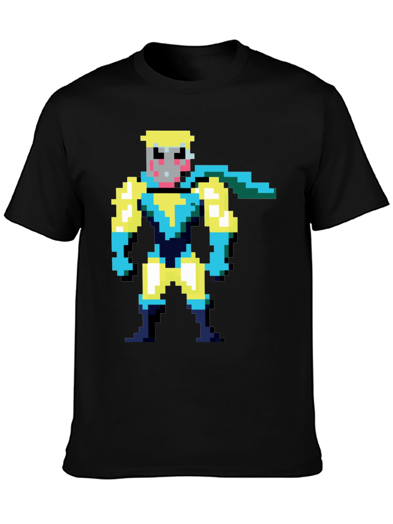 Black Pixel Superhero Black Tee view 3