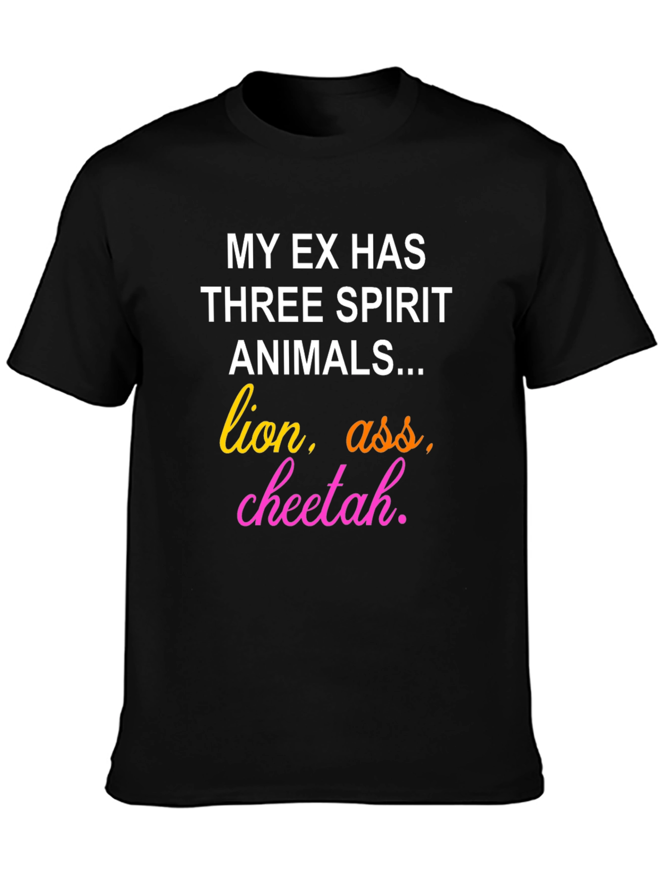 Black Funny Ex Spirit Animals Graphic Tee view 3