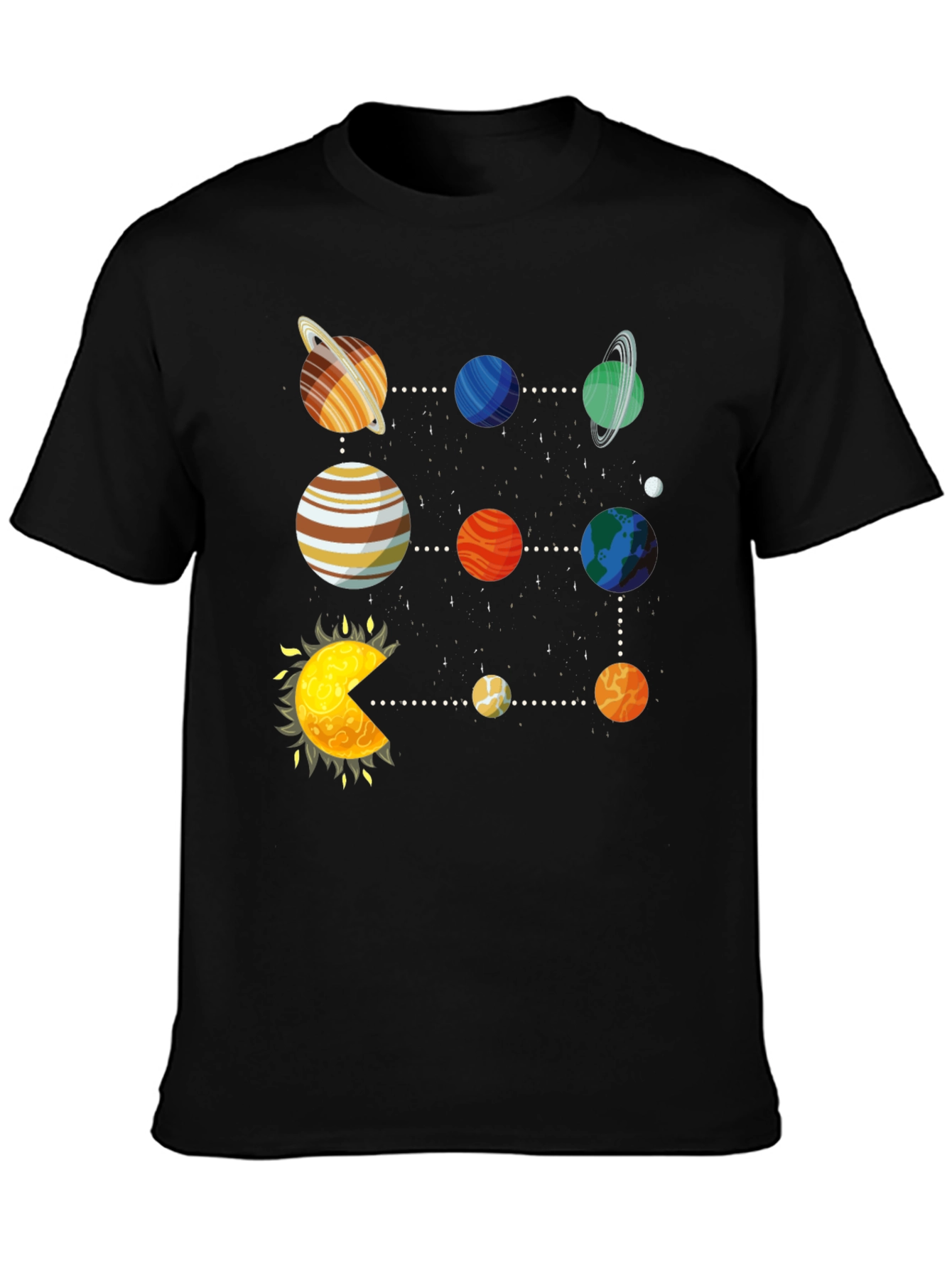 Black Solar System Graphic T-Shirt view 3