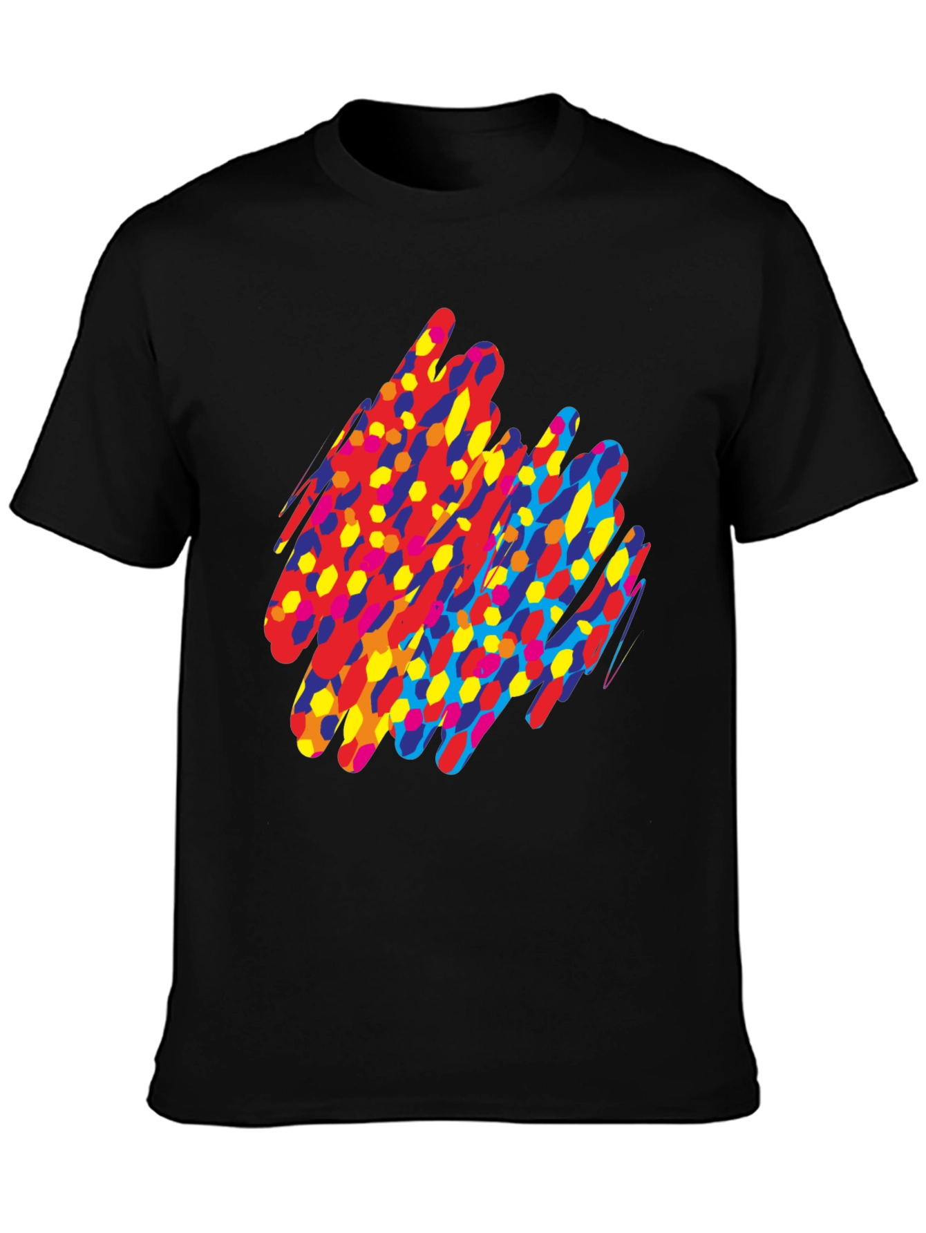 Black Abstract Graphic Print Black T-Shirt view 3
