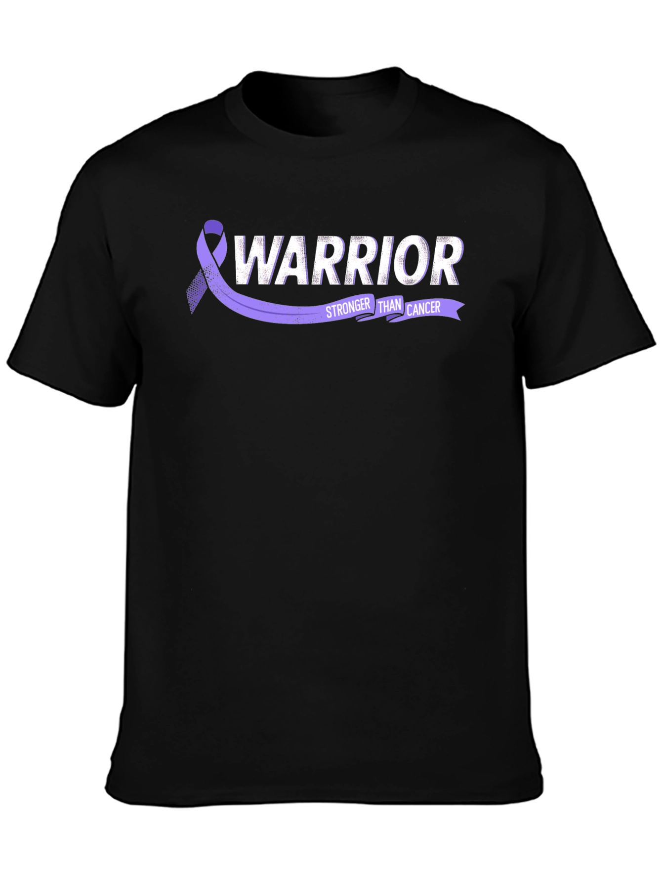 Black Warrior Stronger Than Cancer Ribbon T-Shirt view 3
