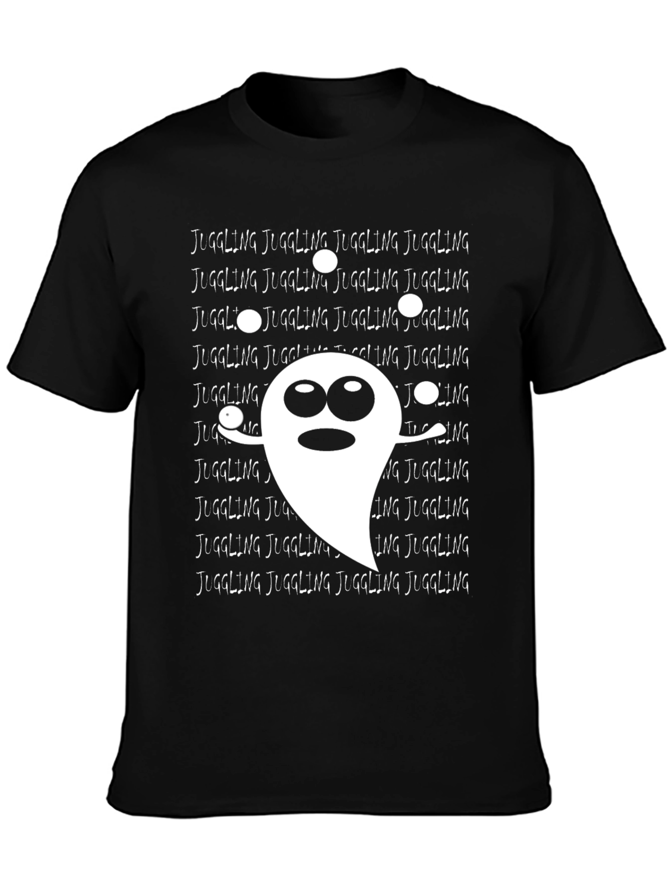 Black Juggling Ghost T-Shirt - Spooky Fun! view 3