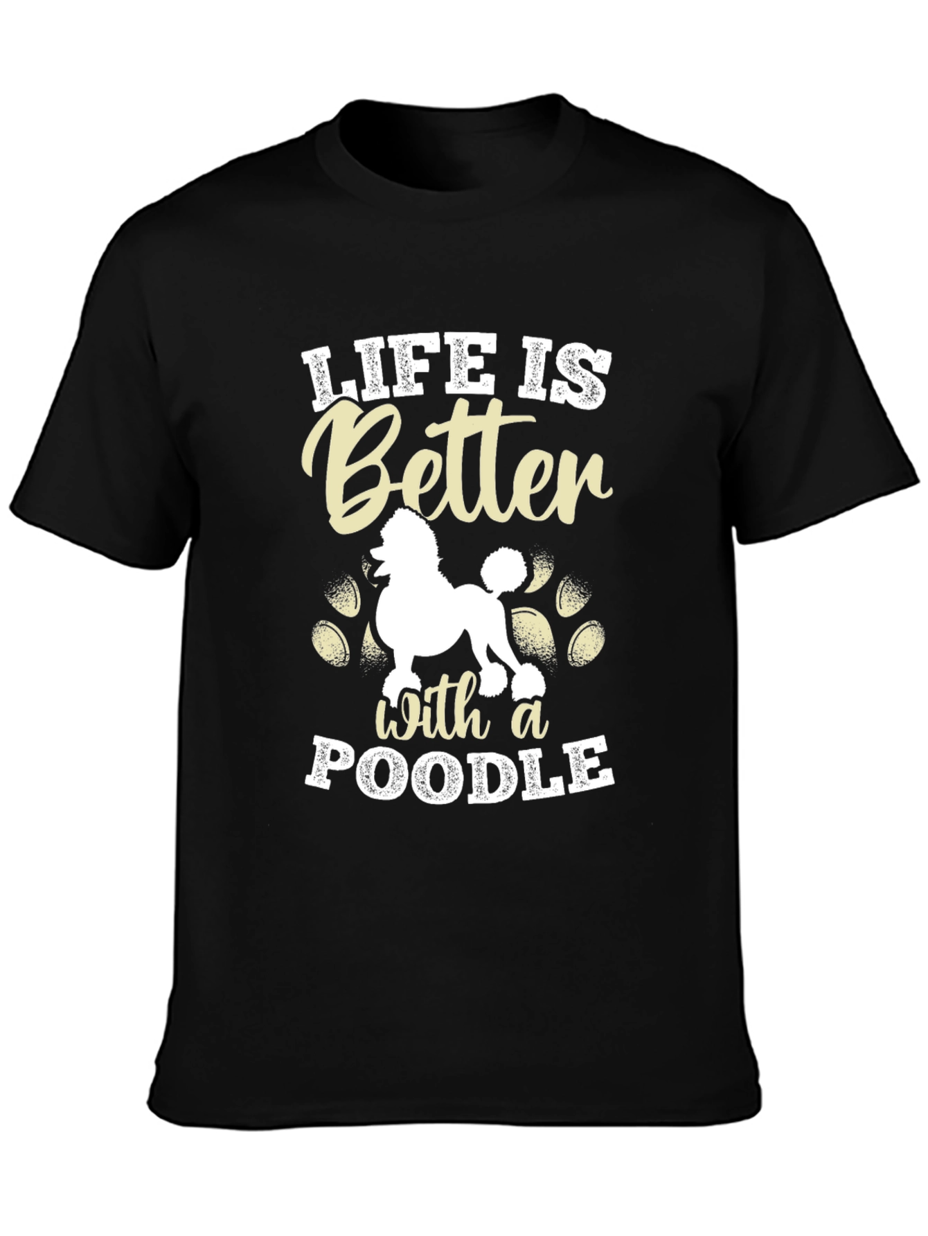 Black Life Is Better With A Poodle T-Shirt view 3
