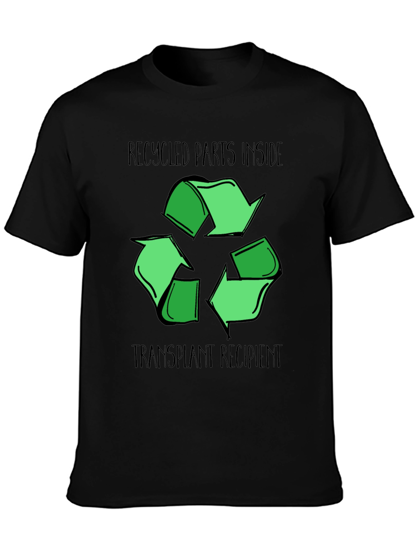 Black Recycled Parts Transplant Recipient Graphic Tee view 3