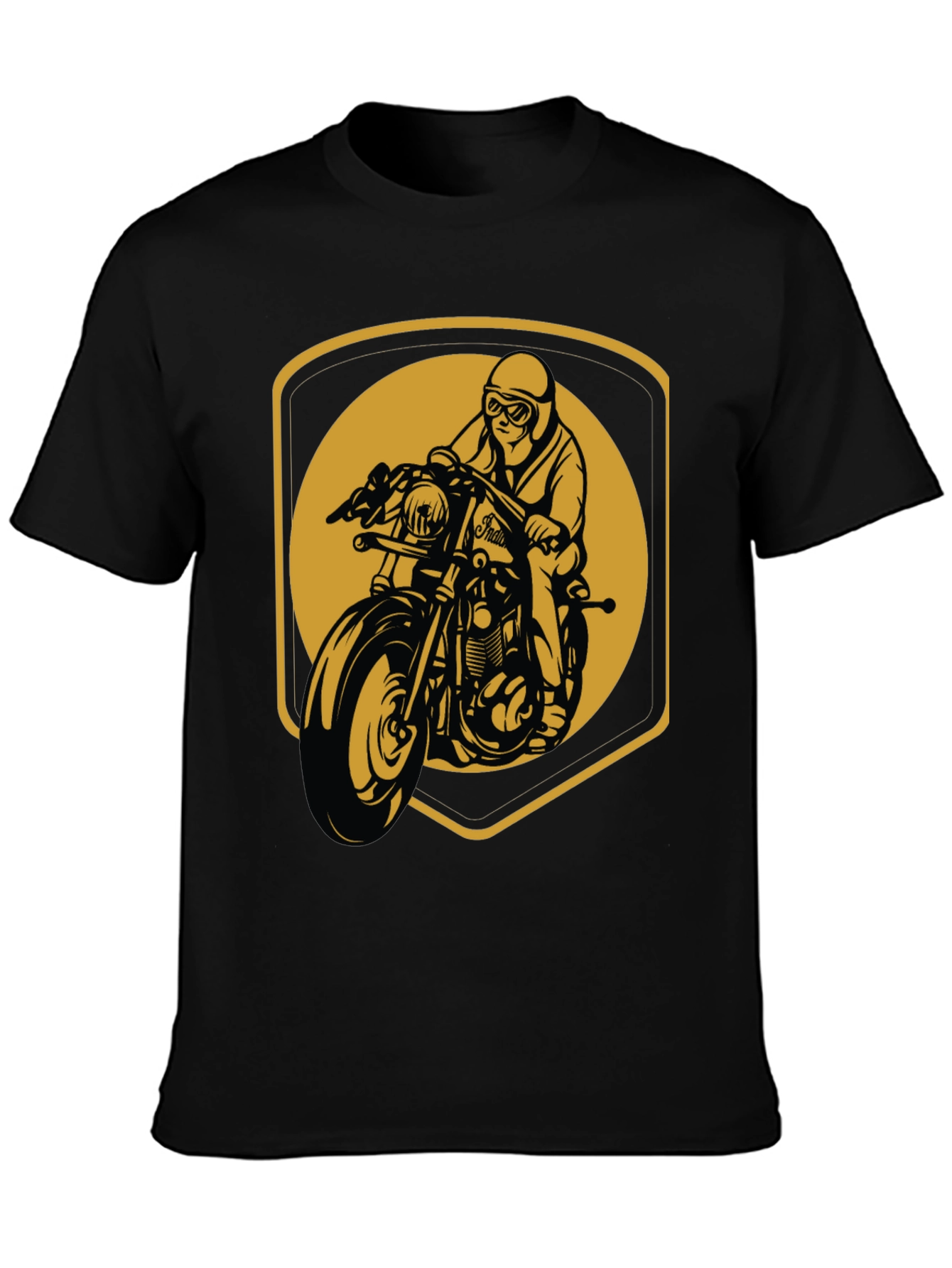 Black Motorcycle Rider Graphic T-Shirt - Vintage Style view 3
