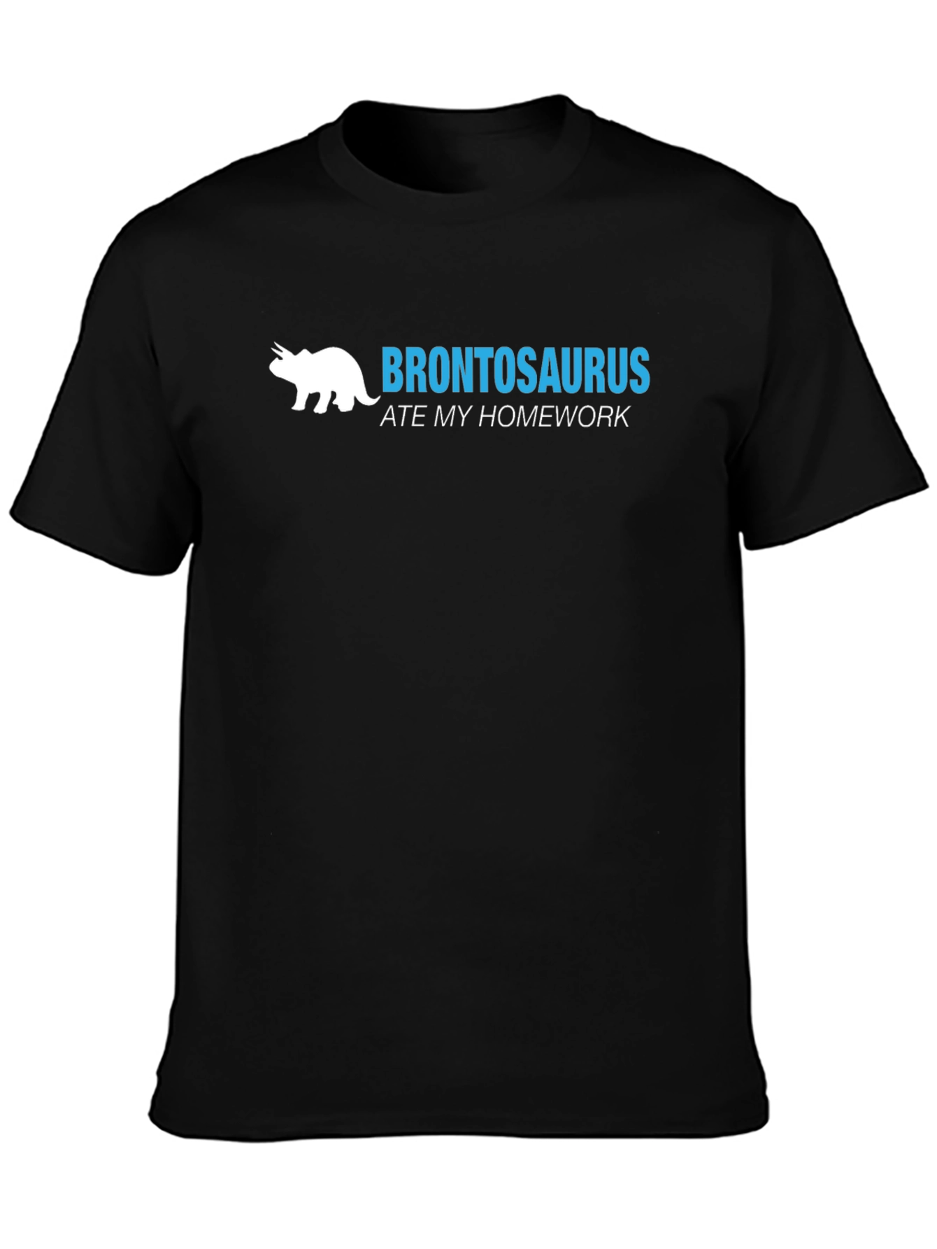 Black Brontosaurus Ate My Homework T-Shirt view 3