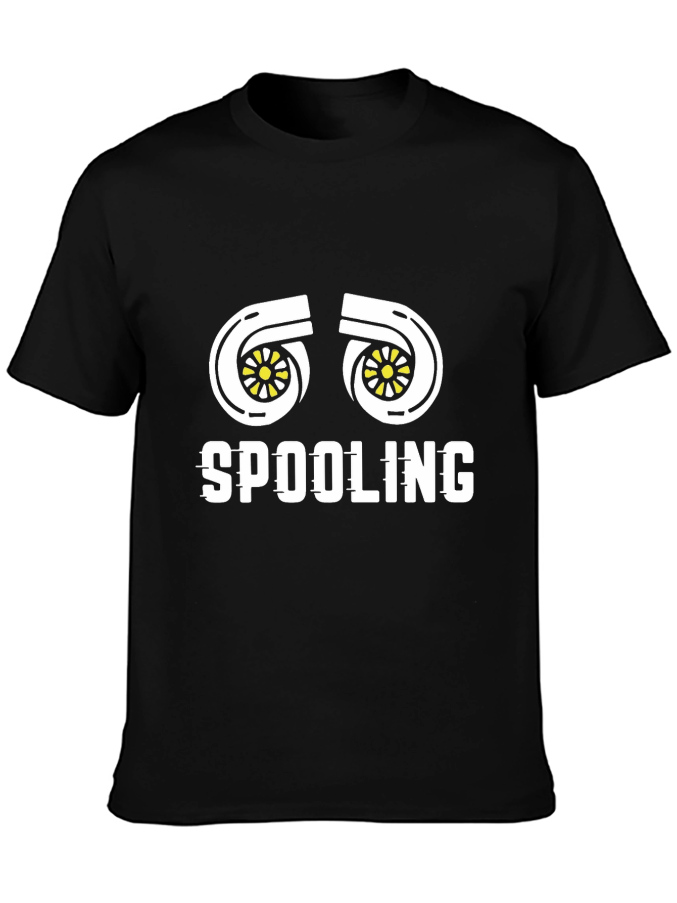 Black Spooling Turbo T-Shirt - Black Cotton Tee view 3