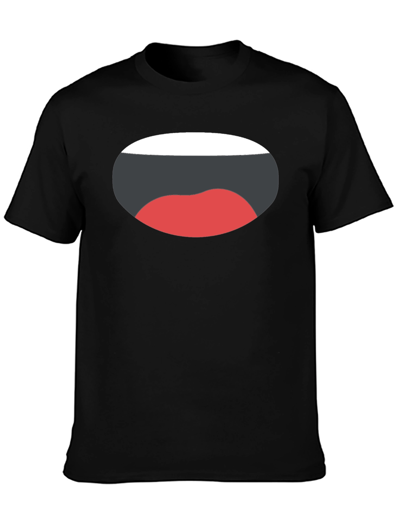 Black Funny Mouth Graphic Black T-Shirt view 3