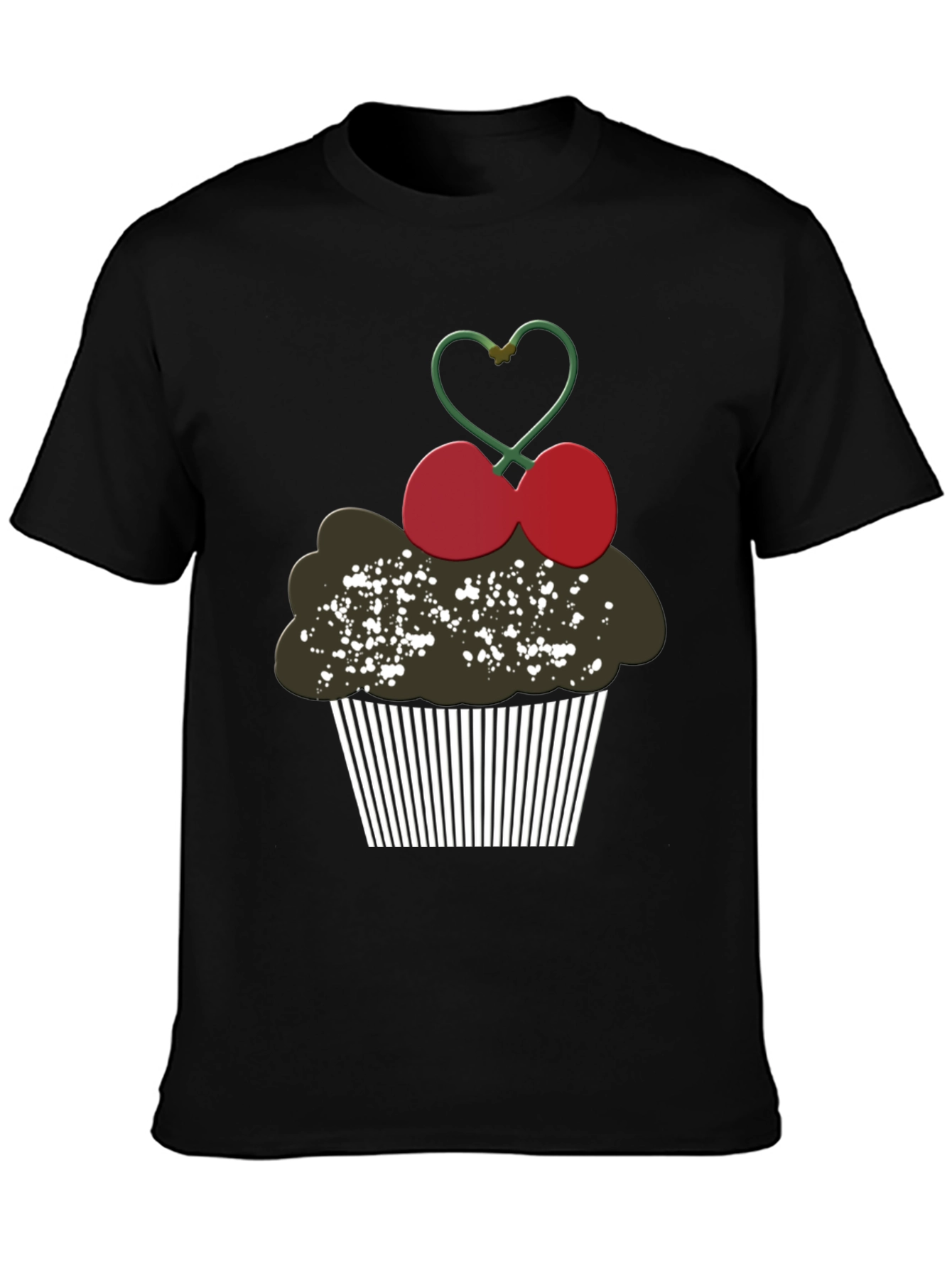 Black Cupcake Graphic Tee - Sweet Treat Shirt view 3