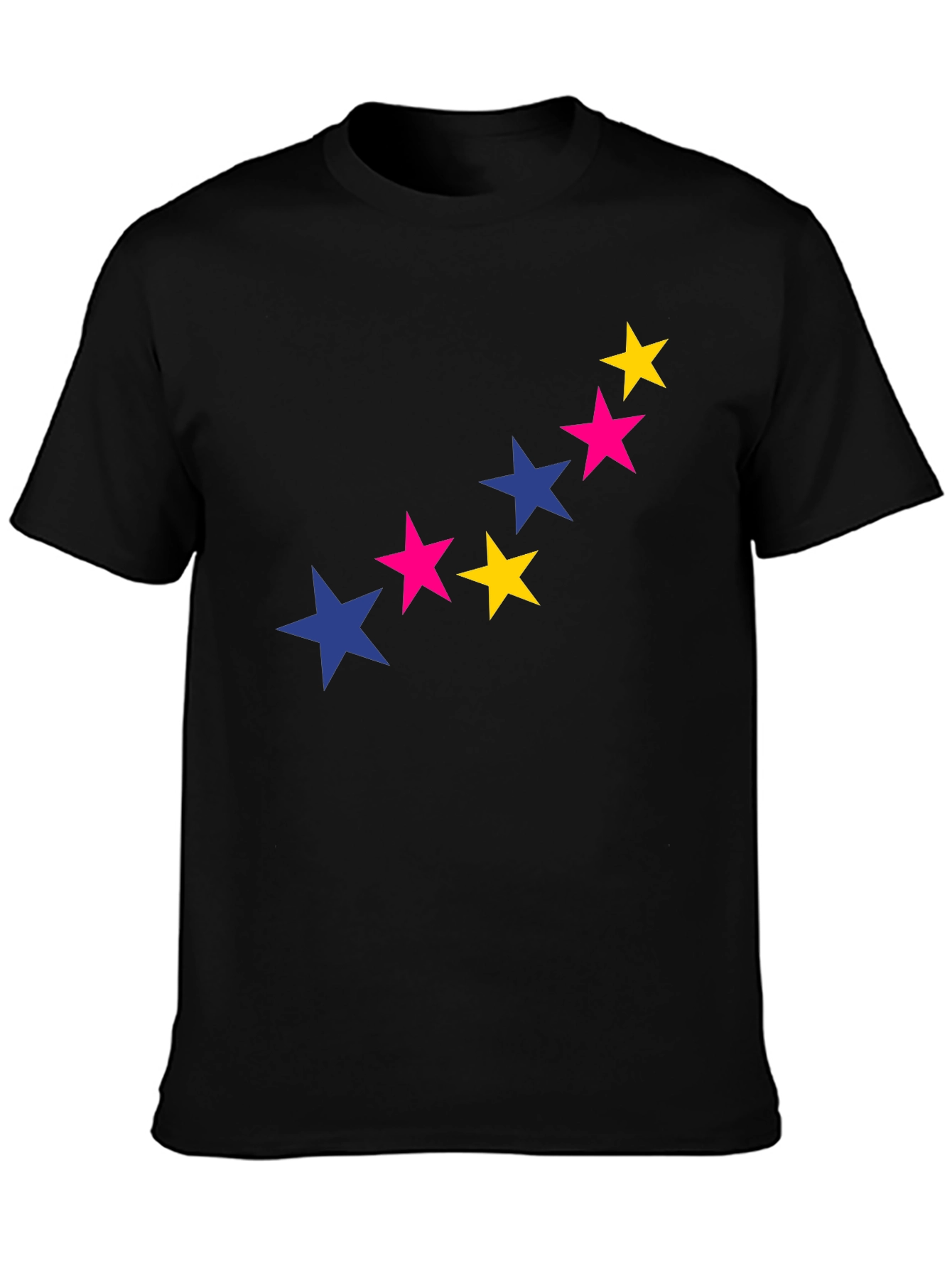 Black Starry Graphic Tee - Bold & Stylish Black T-Shirt view 3