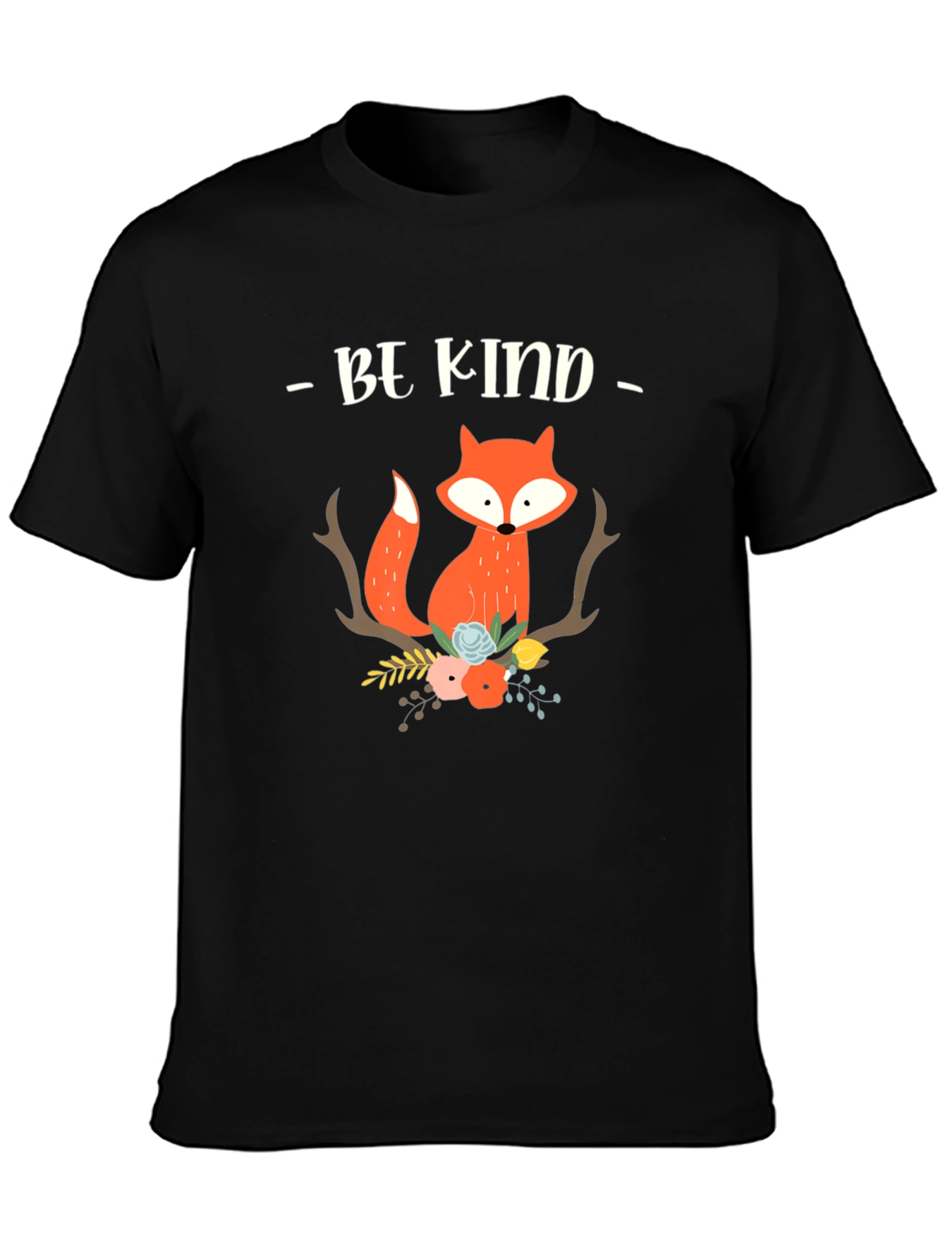 Black Be Kind Fox Graphic Tee - Unisex Soft Cotton view 3