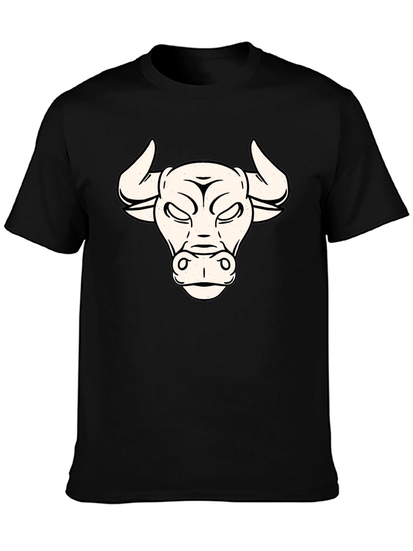 Black Black Bull Graphic Tee - Cool Animal Design view 3