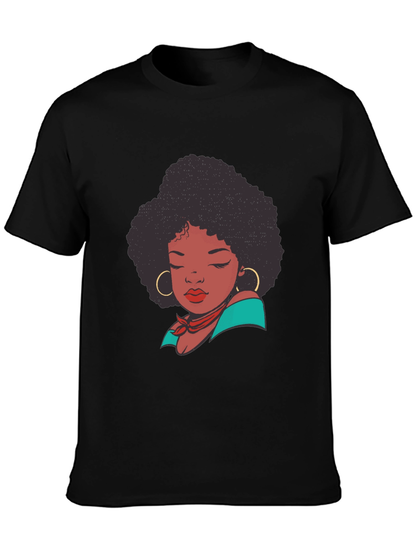 Black Afro Woman Graphic T-Shirt - Stylish Casual Tee view 3