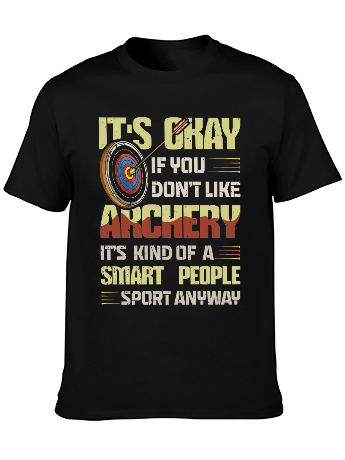 Black Archery Smart People T-Shirt view 3