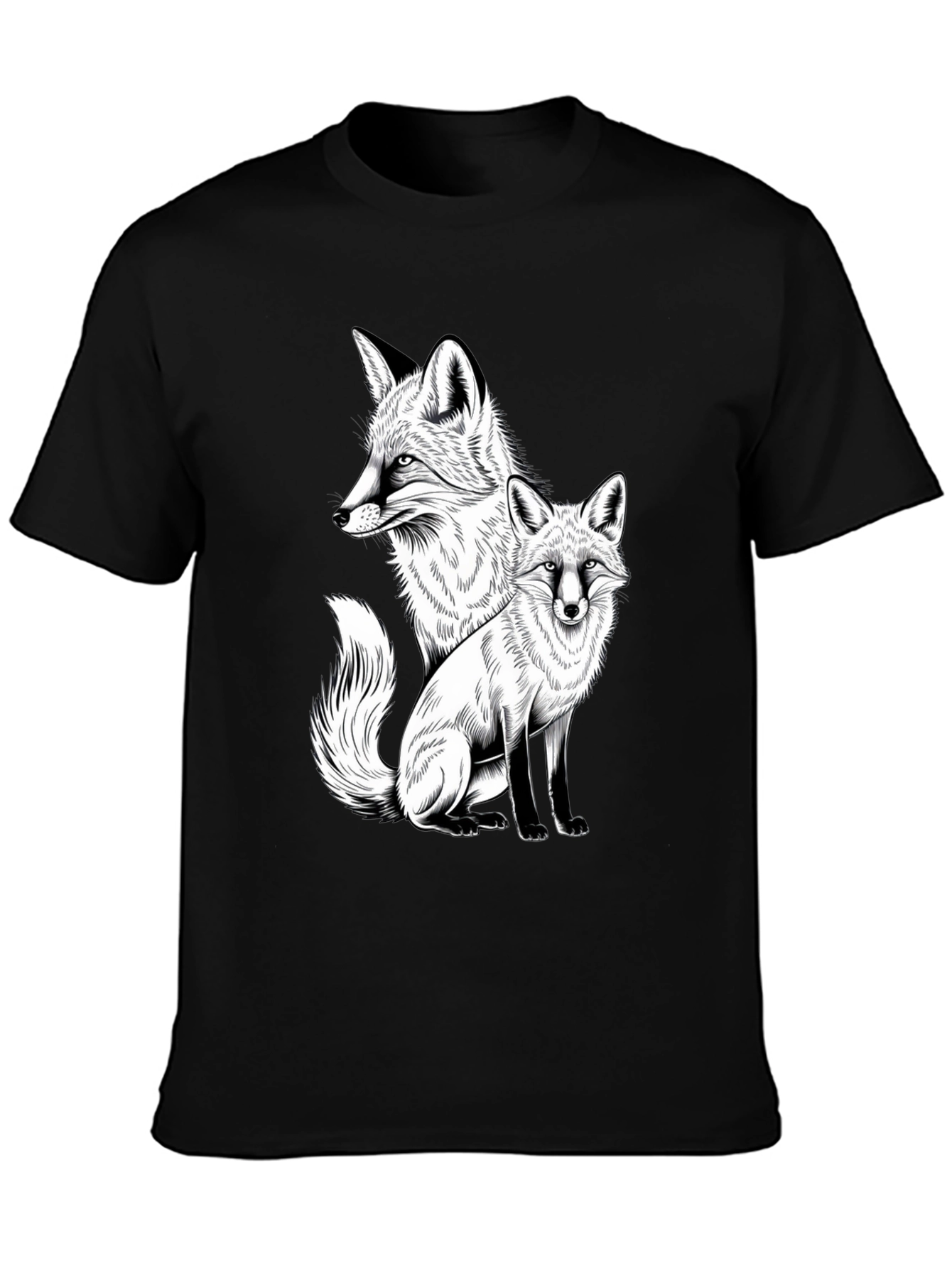 Black Fox Graphic Tee - Stylish Animal Print Shirt view 3