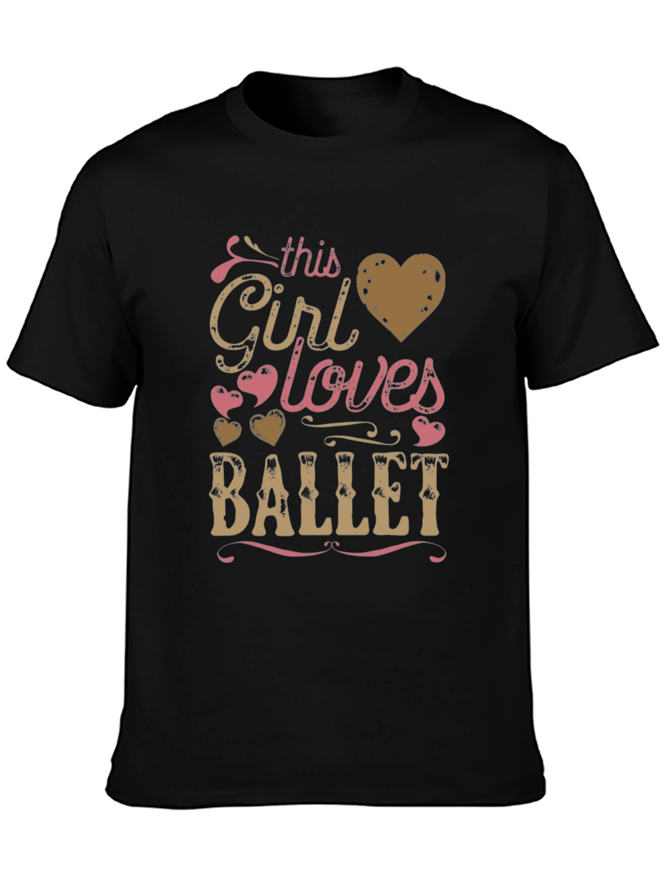 Black This Girl Loves Ballet Black T-Shirt view 3