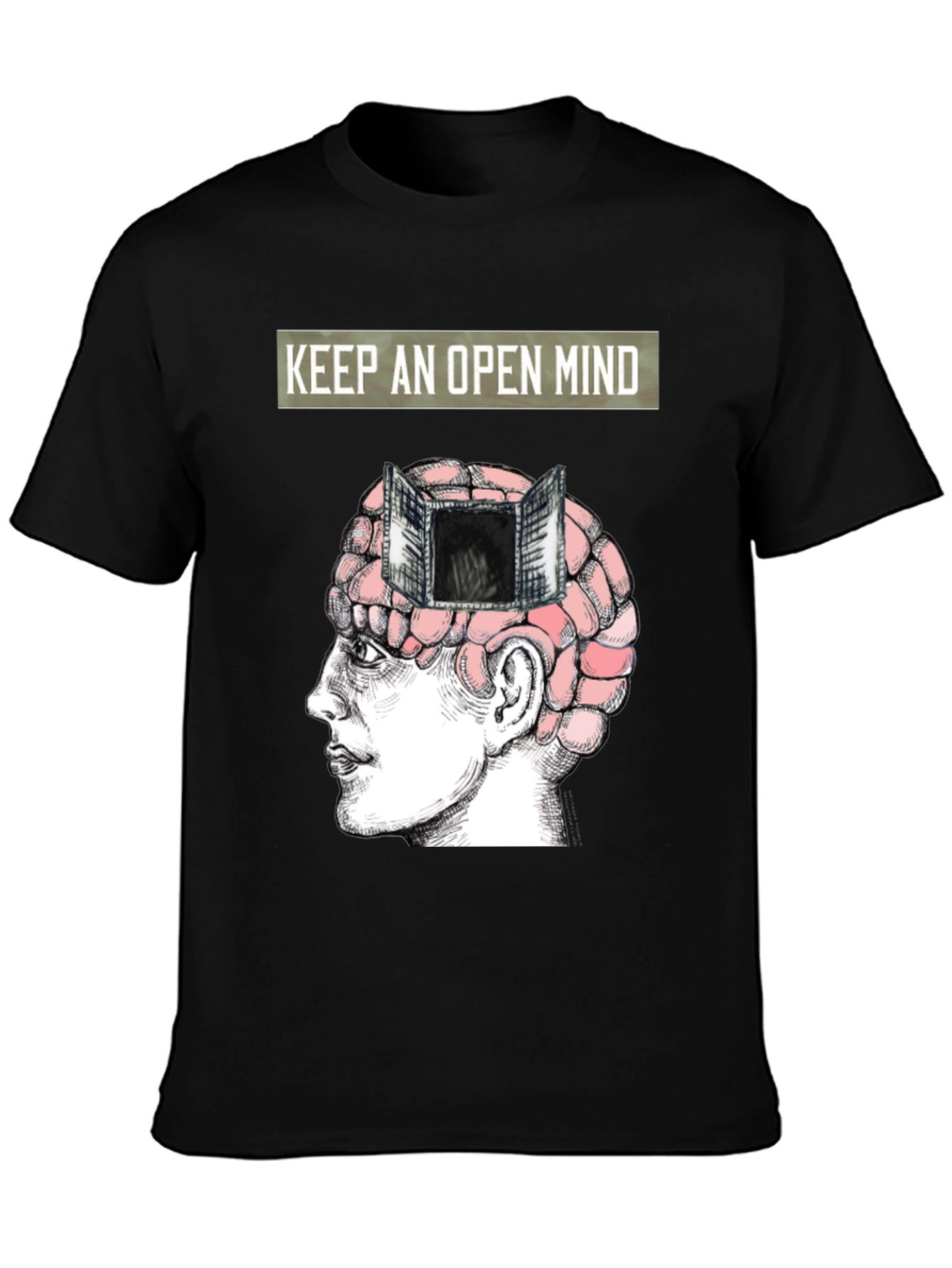 Black Open Mind T-Shirt - Express Yourself view 3